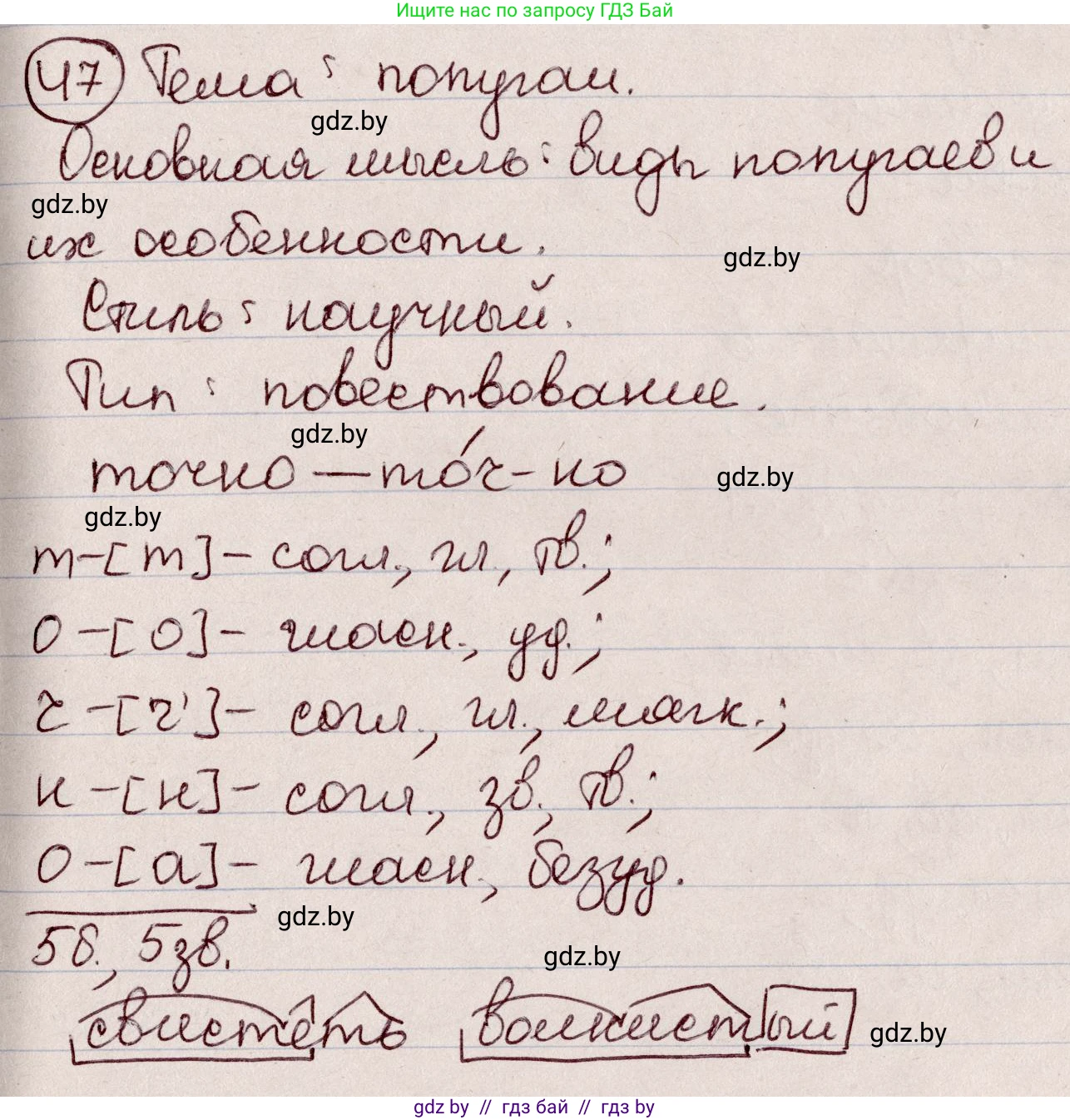 Русский язык, 6 класс Учебник, авторы: Мурина Лариса Александровна, Игнатович Татьяна Владимировна, Жадейко Жанна Фёдоровна, издательство Национальный институт образования, Минск, 2020, страница 29, номер 47, Решение 2