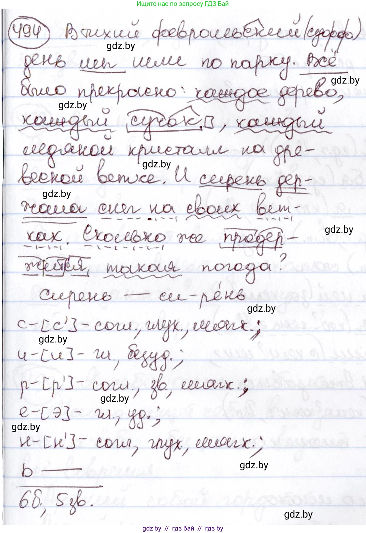 Русский язык, 6 класс Учебник, авторы: Мурина Лариса Александровна, Игнатович Татьяна Владимировна, Жадейко Жанна Фёдоровна, издательство Национальный институт образования, Минск, 2020, страница 213, номер 494, Решение 2