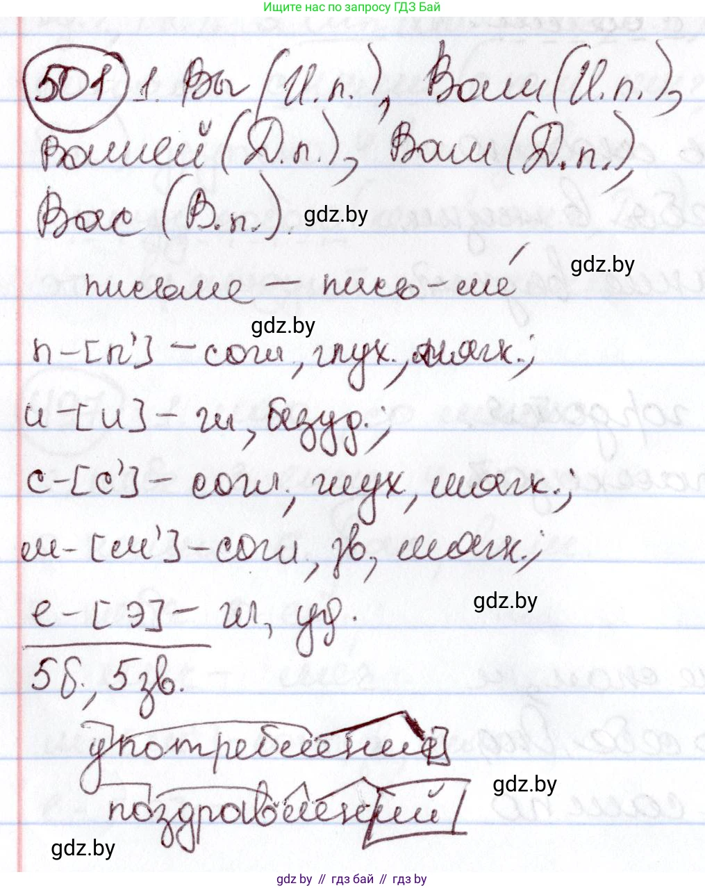 Русский язык, 6 класс Учебник, авторы: Мурина Лариса Александровна, Игнатович Татьяна Владимировна, Жадейко Жанна Фёдоровна, издательство Национальный институт образования, Минск, 2020, страница 216, номер 501, Решение 2