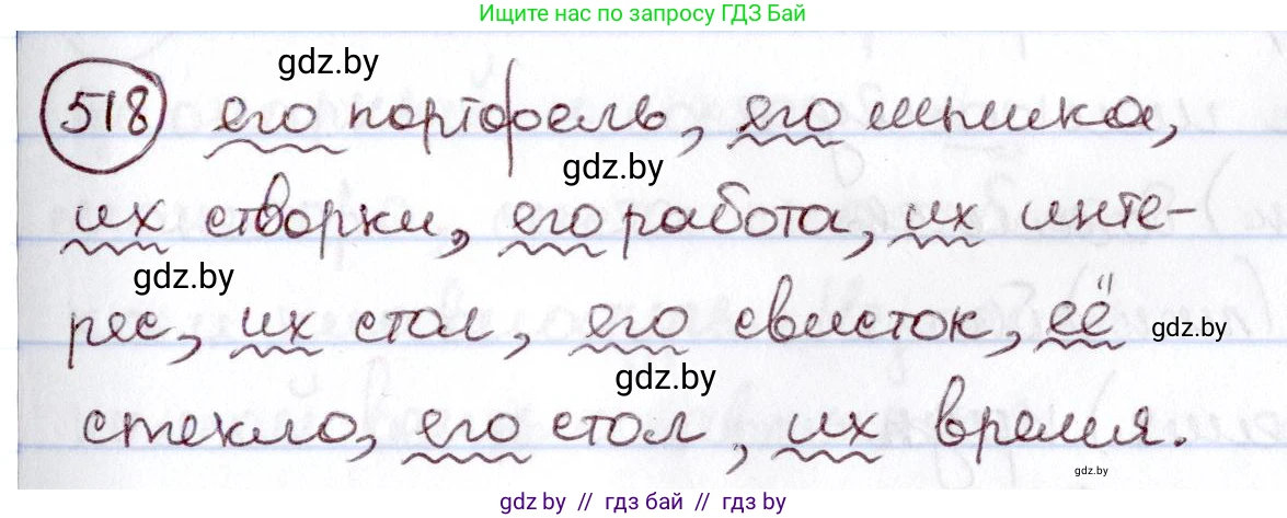 Русский язык, 6 класс Учебник, авторы: Мурина Лариса Александровна, Игнатович Татьяна Владимировна, Жадейко Жанна Фёдоровна, издательство Национальный институт образования, Минск, 2020, страница 220, номер 518, Решение 2