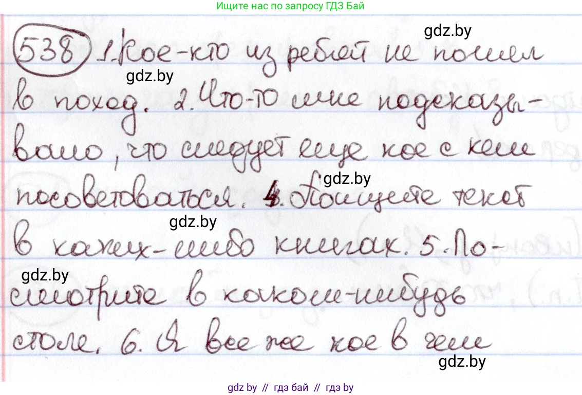 Русский язык, 6 класс Учебник, авторы: Мурина Лариса Александровна, Игнатович Татьяна Владимировна, Жадейко Жанна Фёдоровна, издательство Национальный институт образования, Минск, 2020, страница 227, номер 538, Решение 2