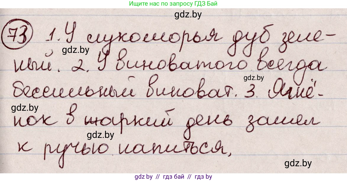 Русский язык, 6 класс Учебник, авторы: Мурина Лариса Александровна, Игнатович Татьяна Владимировна, Жадейко Жанна Фёдоровна, издательство Национальный институт образования, Минск, 2020, страница 40, номер 73, Решение 2
