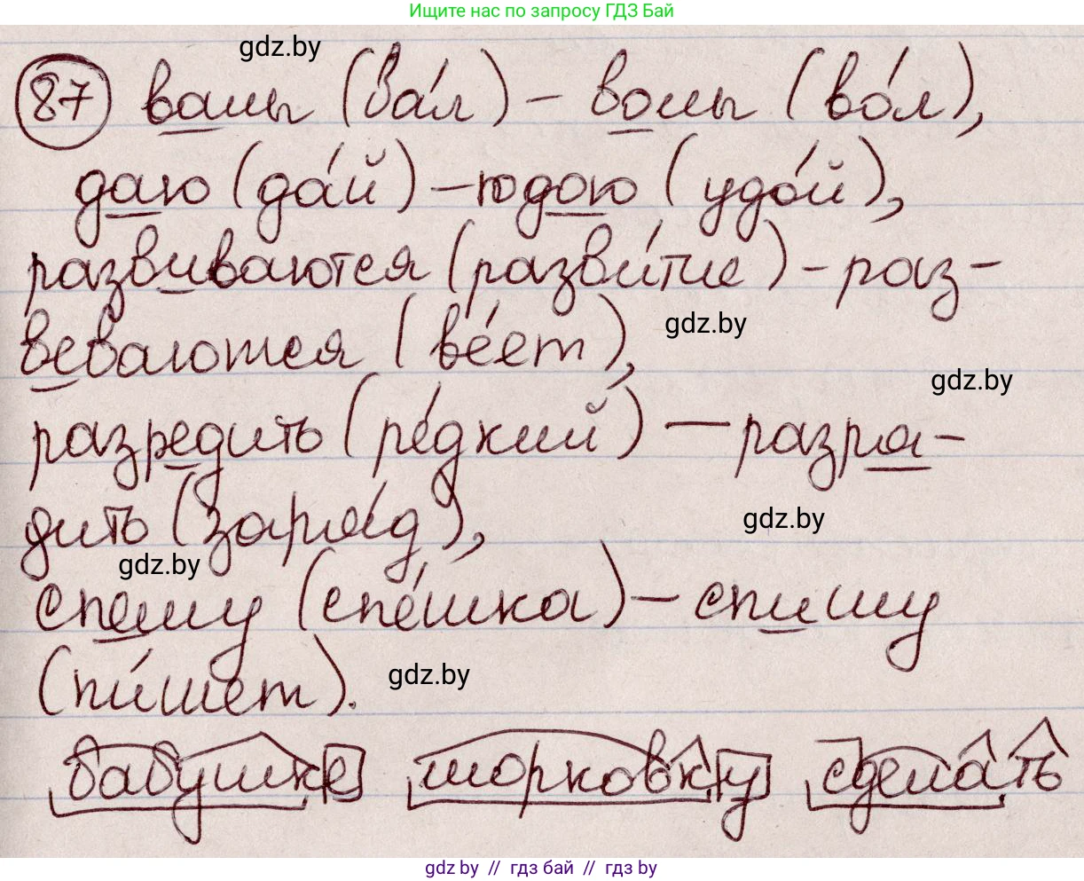 Русский язык, 6 класс Учебник, авторы: Мурина Лариса Александровна, Игнатович Татьяна Владимировна, Жадейко Жанна Фёдоровна, издательство Национальный институт образования, Минск, 2020, страница 46, номер 87, Решение 2