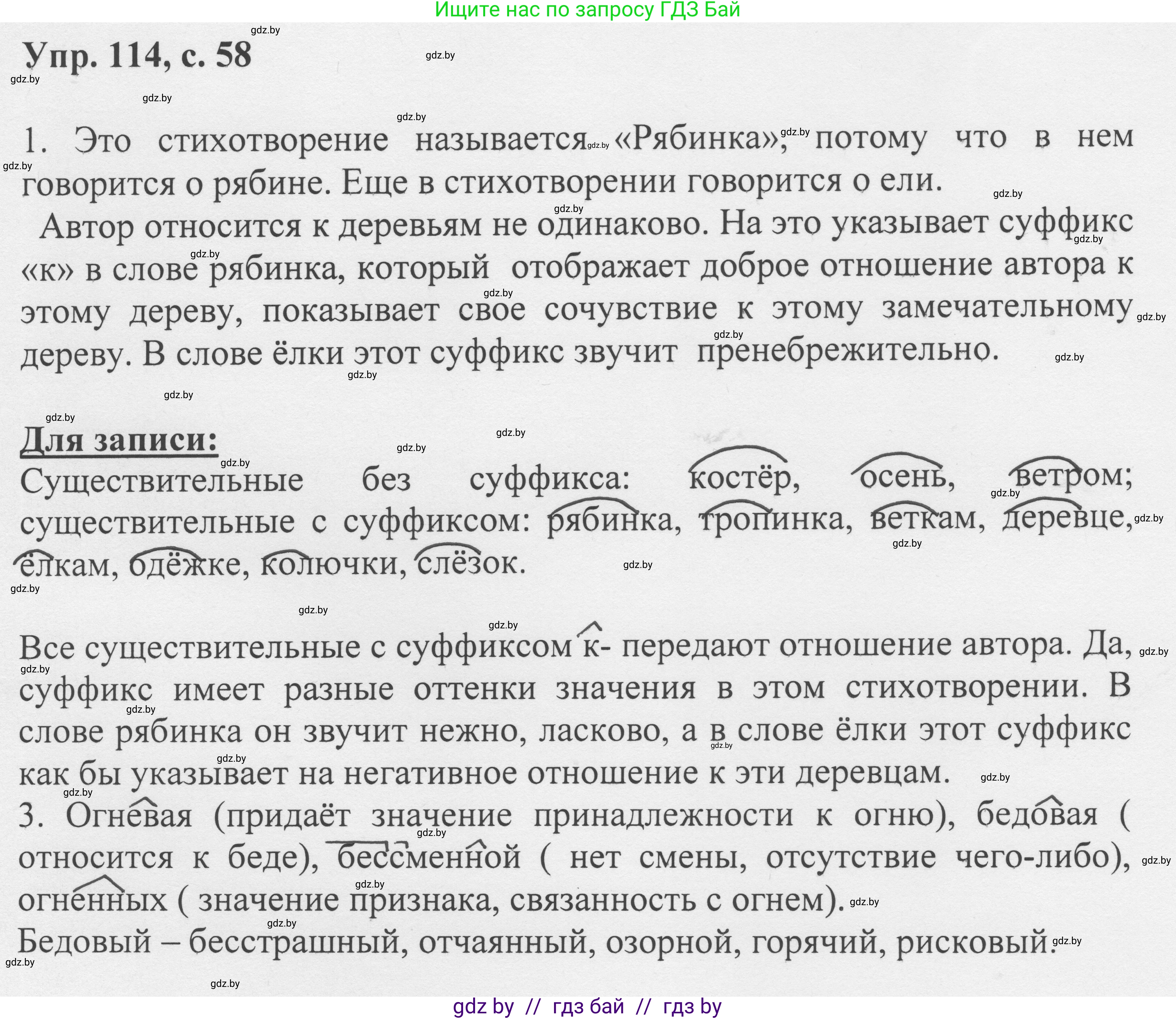 Русский язык, 6 класс Учебник, авторы: Мурина Лариса Александровна, Игнатович Татьяна Владимировна, Жадейко Жанна Фёдоровна, издательство Национальный институт образования, Минск, 2020, страница 58, номер 114, Решение 1