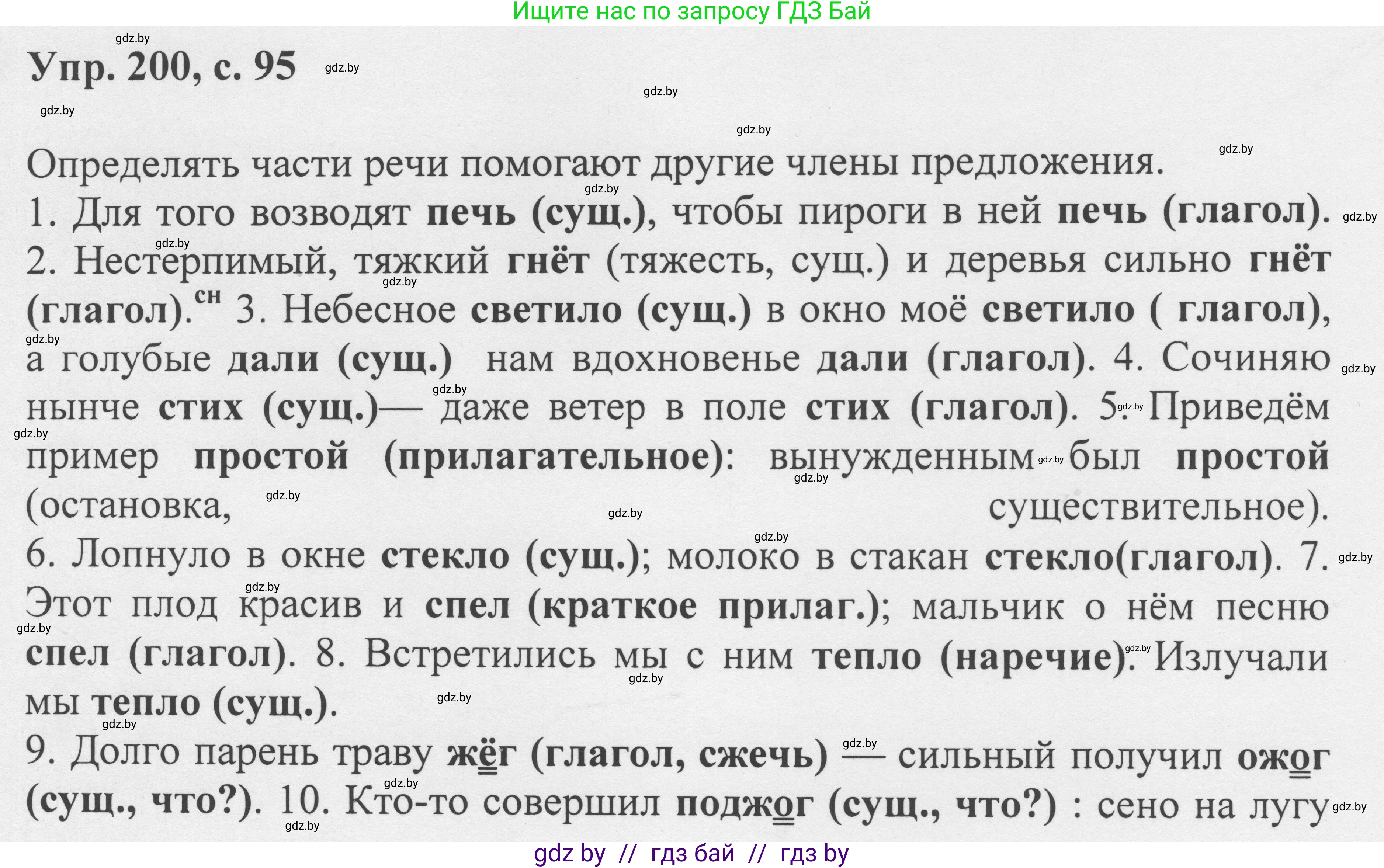 Русский язык, 6 класс Учебник, авторы: Мурина Лариса Александровна, Игнатович Татьяна Владимировна, Жадейко Жанна Фёдоровна, издательство Национальный институт образования, Минск, 2020, страница 95, номер 200, Решение 1