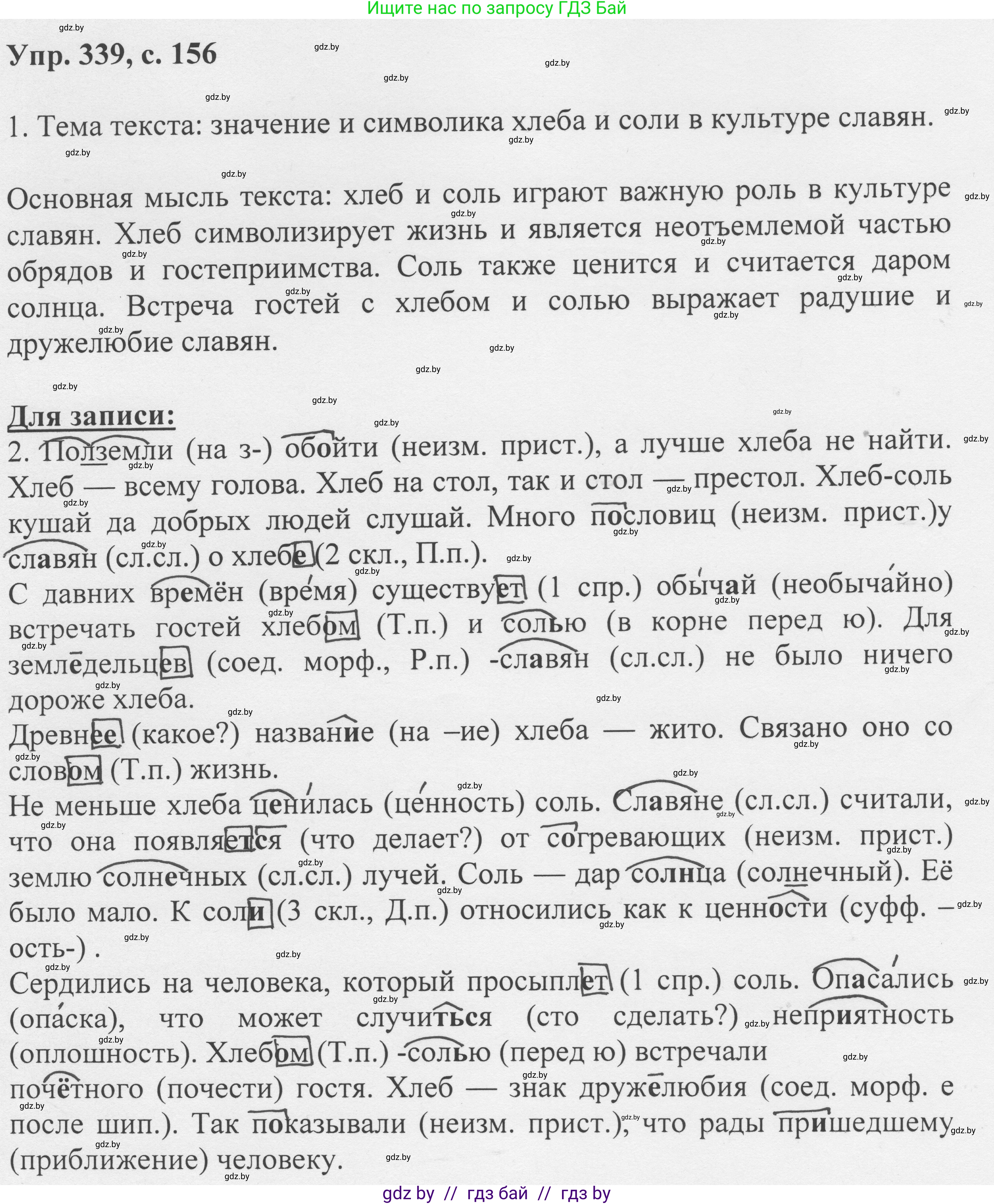 Русский язык, 6 класс Учебник, авторы: Мурина Лариса Александровна, Игнатович Татьяна Владимировна, Жадейко Жанна Фёдоровна, издательство Национальный институт образования, Минск, 2020, страница 156, номер 339, Решение 1