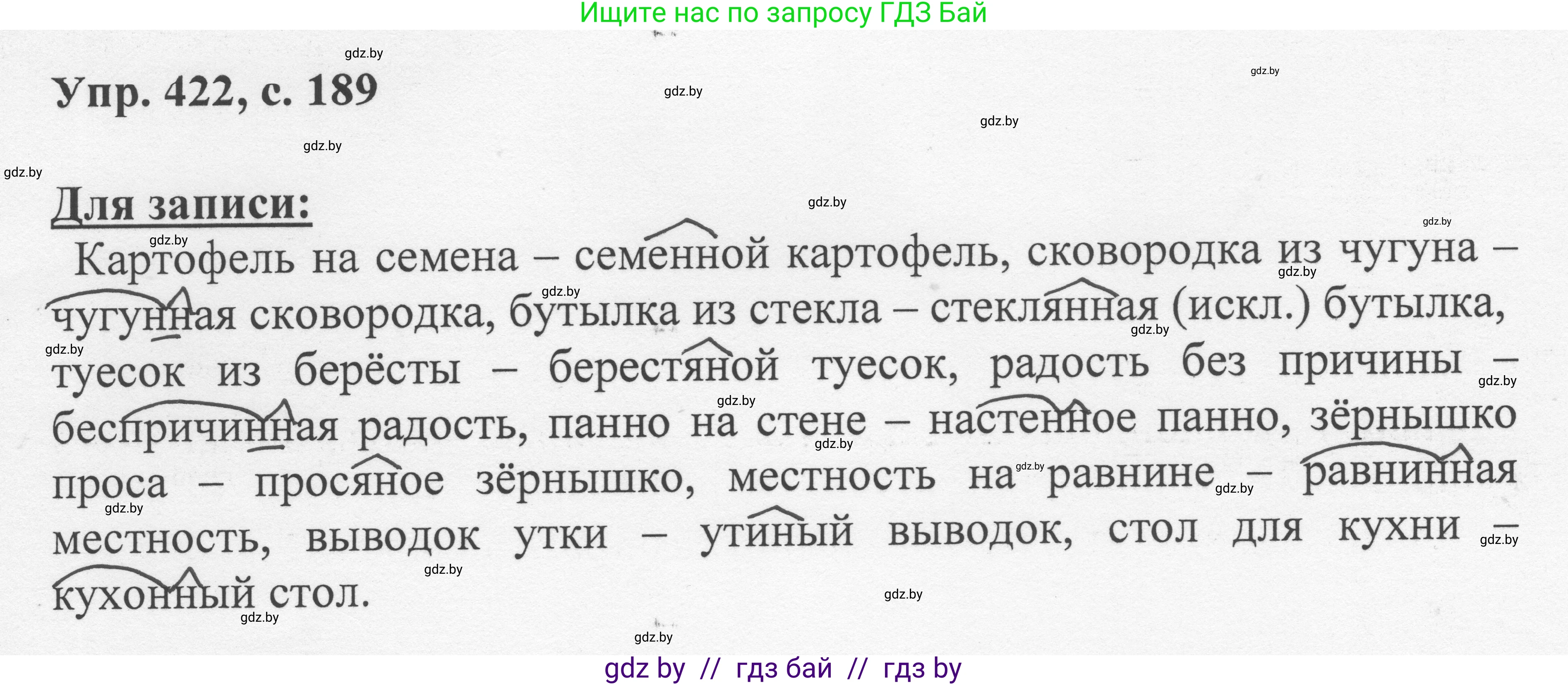 Русский язык, 6 класс Учебник, авторы: Мурина Лариса Александровна, Игнатович Татьяна Владимировна, Жадейко Жанна Фёдоровна, издательство Национальный институт образования, Минск, 2020, страница 189, номер 422, Решение 1