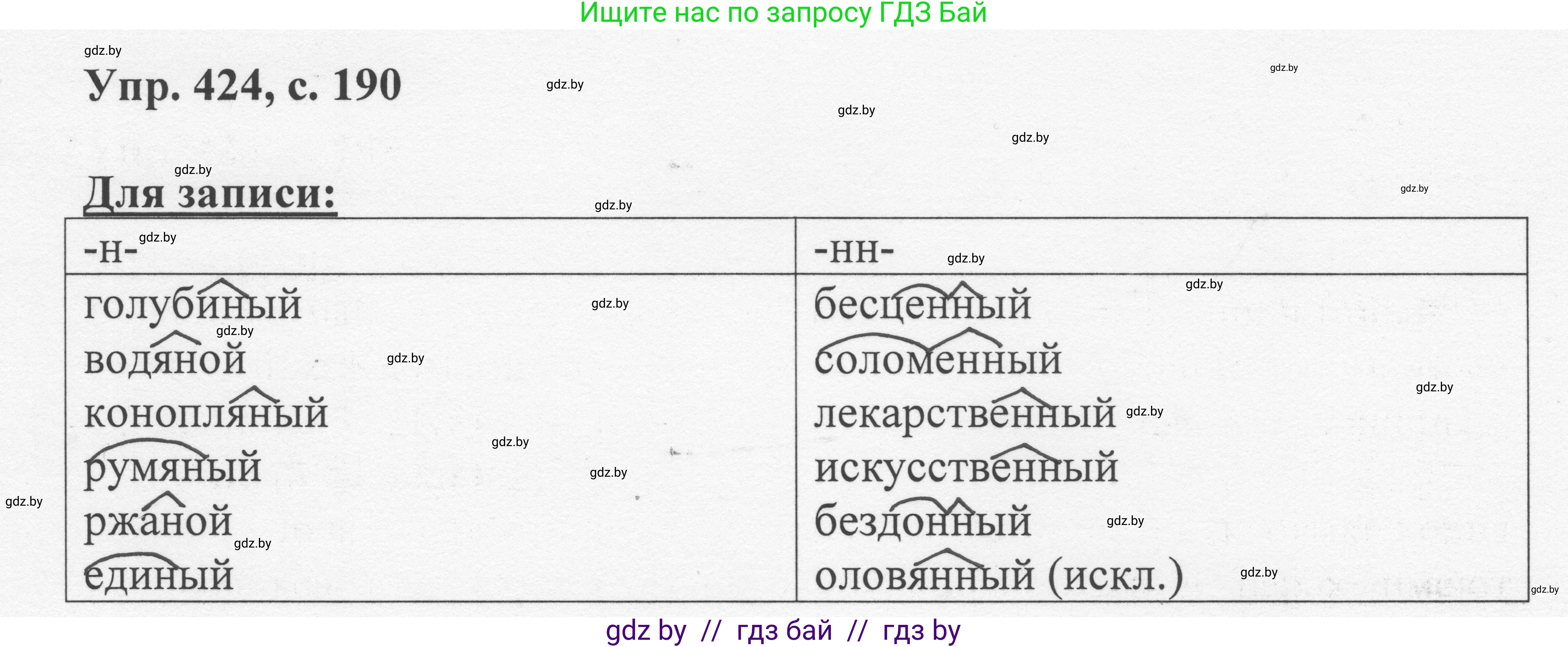 Русский язык, 6 класс Учебник, авторы: Мурина Лариса Александровна, Игнатович Татьяна Владимировна, Жадейко Жанна Фёдоровна, издательство Национальный институт образования, Минск, 2020, страница 190, номер 424, Решение 1