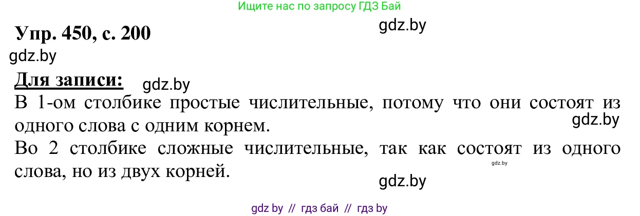 Русский язык, 6 класс Учебник, авторы: Мурина Лариса Александровна, Игнатович Татьяна Владимировна, Жадейко Жанна Фёдоровна, издательство Национальный институт образования, Минск, 2020, страница 200, номер 450, Решение 1