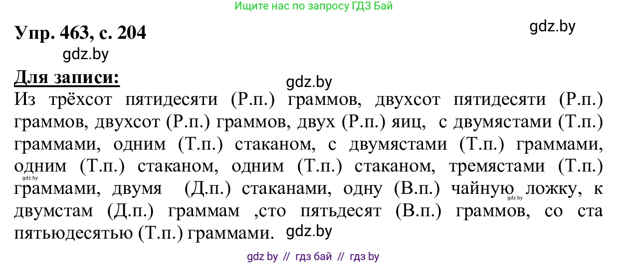 Русский язык, 6 класс Учебник, авторы: Мурина Лариса Александровна, Игнатович Татьяна Владимировна, Жадейко Жанна Фёдоровна, издательство Национальный институт образования, Минск, 2020, страница 204, номер 463, Решение 1