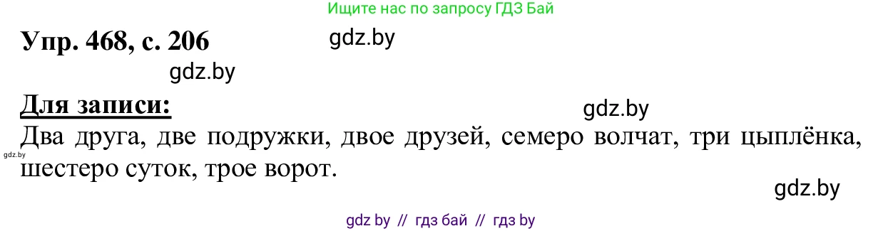 Русский язык, 6 класс Учебник, авторы: Мурина Лариса Александровна, Игнатович Татьяна Владимировна, Жадейко Жанна Фёдоровна, издательство Национальный институт образования, Минск, 2020, страница 206, номер 468, Решение 1
