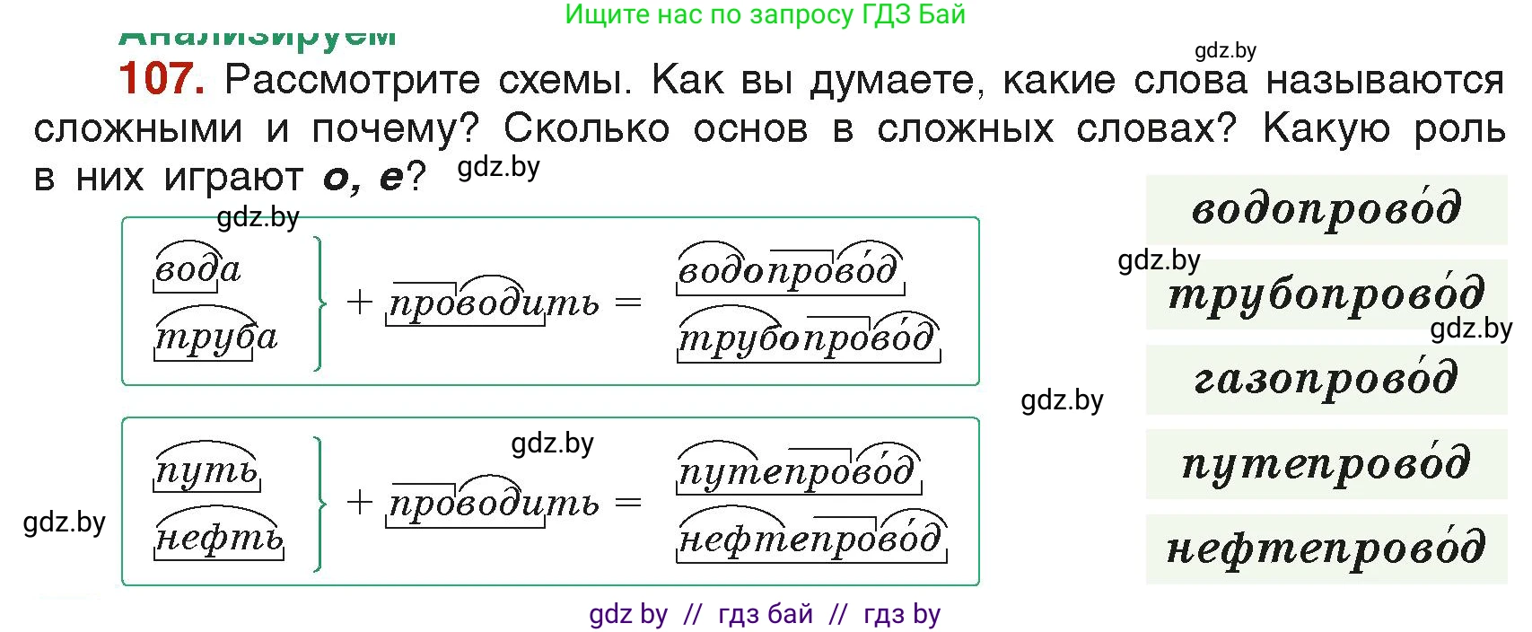 Русский язык, 6 класс Учебник, авторы: Мурина Лариса Александровна, Леонович Валентина Леонидовна, Жадейко Жанна Фёдоровна, Таяновская Ирина Владимировна, издательство Академия образования, Минск, 2026, страница 61, номер 107, Условие