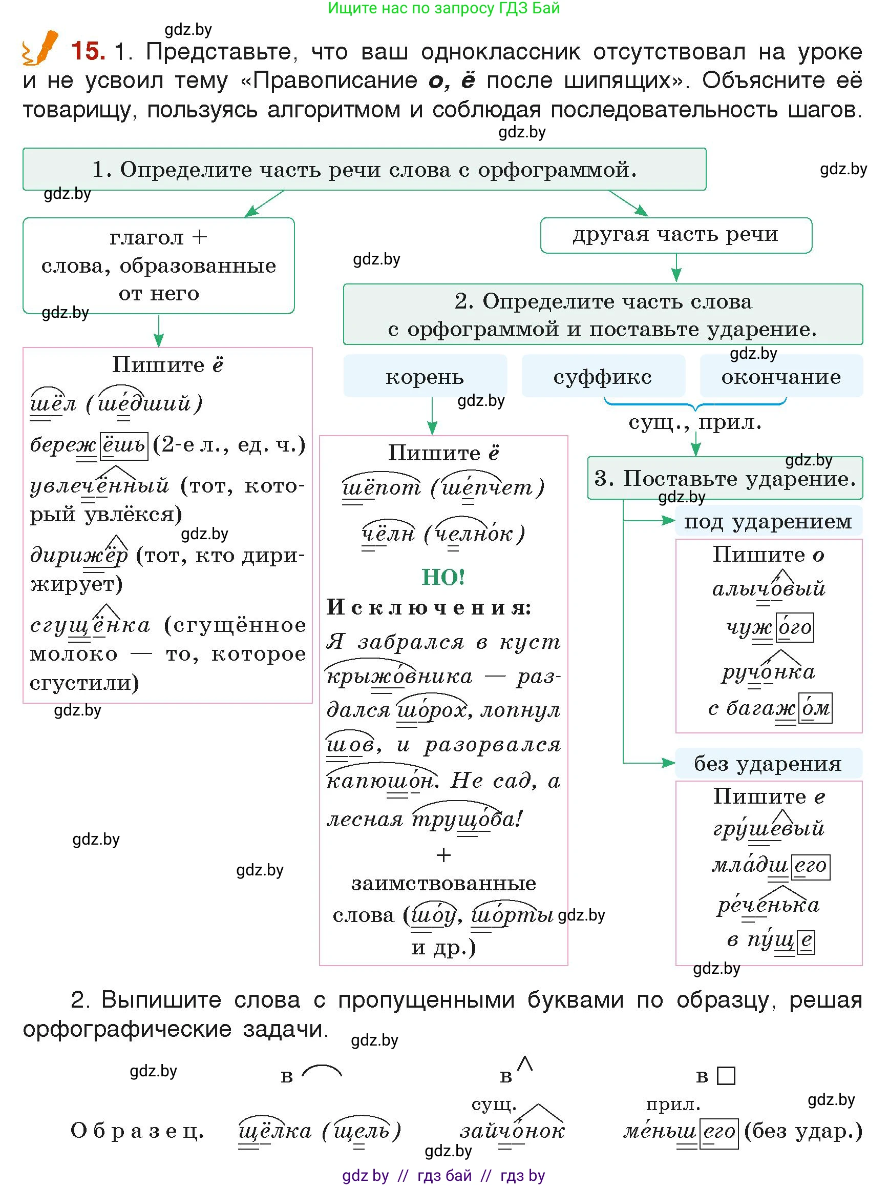 Русский язык, 6 класс Учебник, авторы: Мурина Лариса Александровна, Леонович Валентина Леонидовна, Жадейко Жанна Фёдоровна, Таяновская Ирина Владимировна, издательство Академия образования, Минск, 2026, страница 16, номер 15, Условие