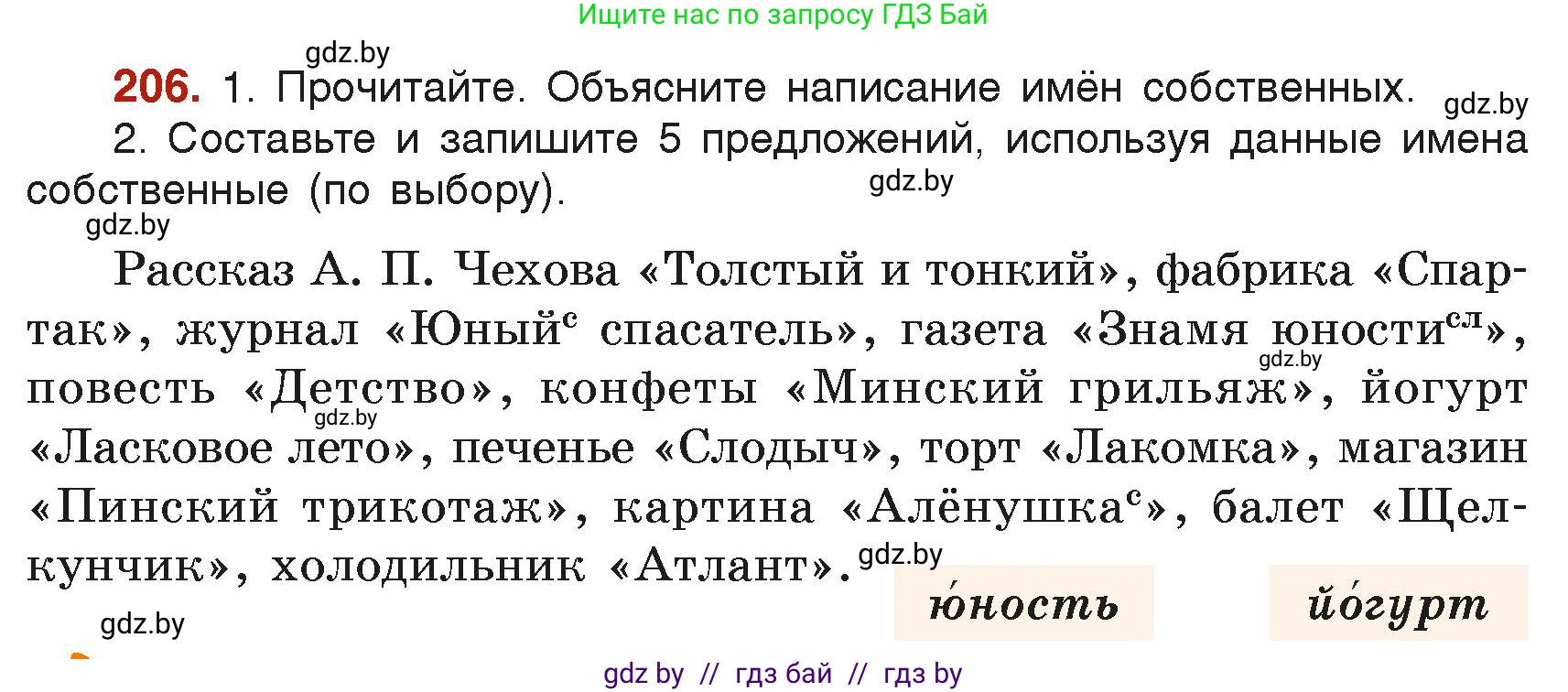 Русский язык, 6 класс Учебник, авторы: Мурина Лариса Александровна, Леонович Валентина Леонидовна, Жадейко Жанна Фёдоровна, Таяновская Ирина Владимировна, издательство Академия образования, Минск, 2026, страница 110, номер 206, Условие