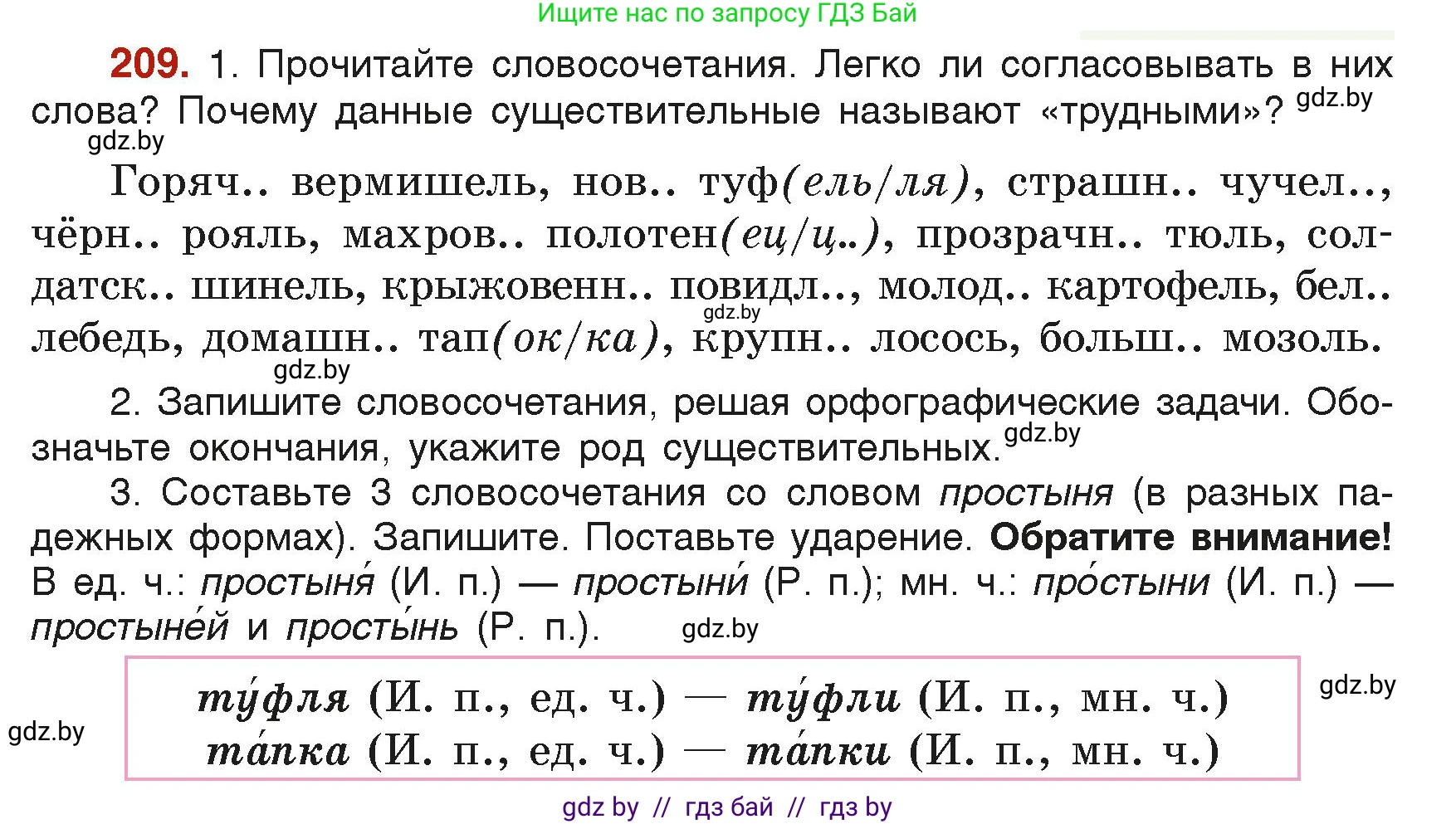 Русский язык, 6 класс Учебник, авторы: Мурина Лариса Александровна, Леонович Валентина Леонидовна, Жадейко Жанна Фёдоровна, Таяновская Ирина Владимировна, издательство Академия образования, Минск, 2026, страница 111, номер 209, Условие