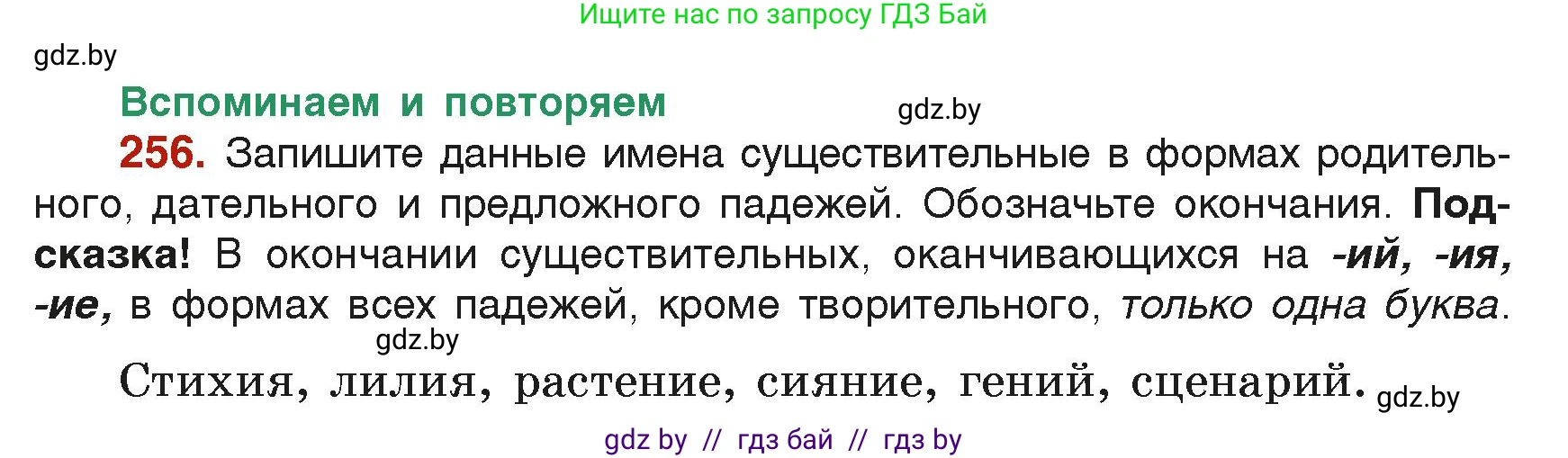 Русский язык, 6 класс Учебник, авторы: Мурина Лариса Александровна, Леонович Валентина Леонидовна, Жадейко Жанна Фёдоровна, Таяновская Ирина Владимировна, издательство Академия образования, Минск, 2026, страница 133, номер 256, Условие