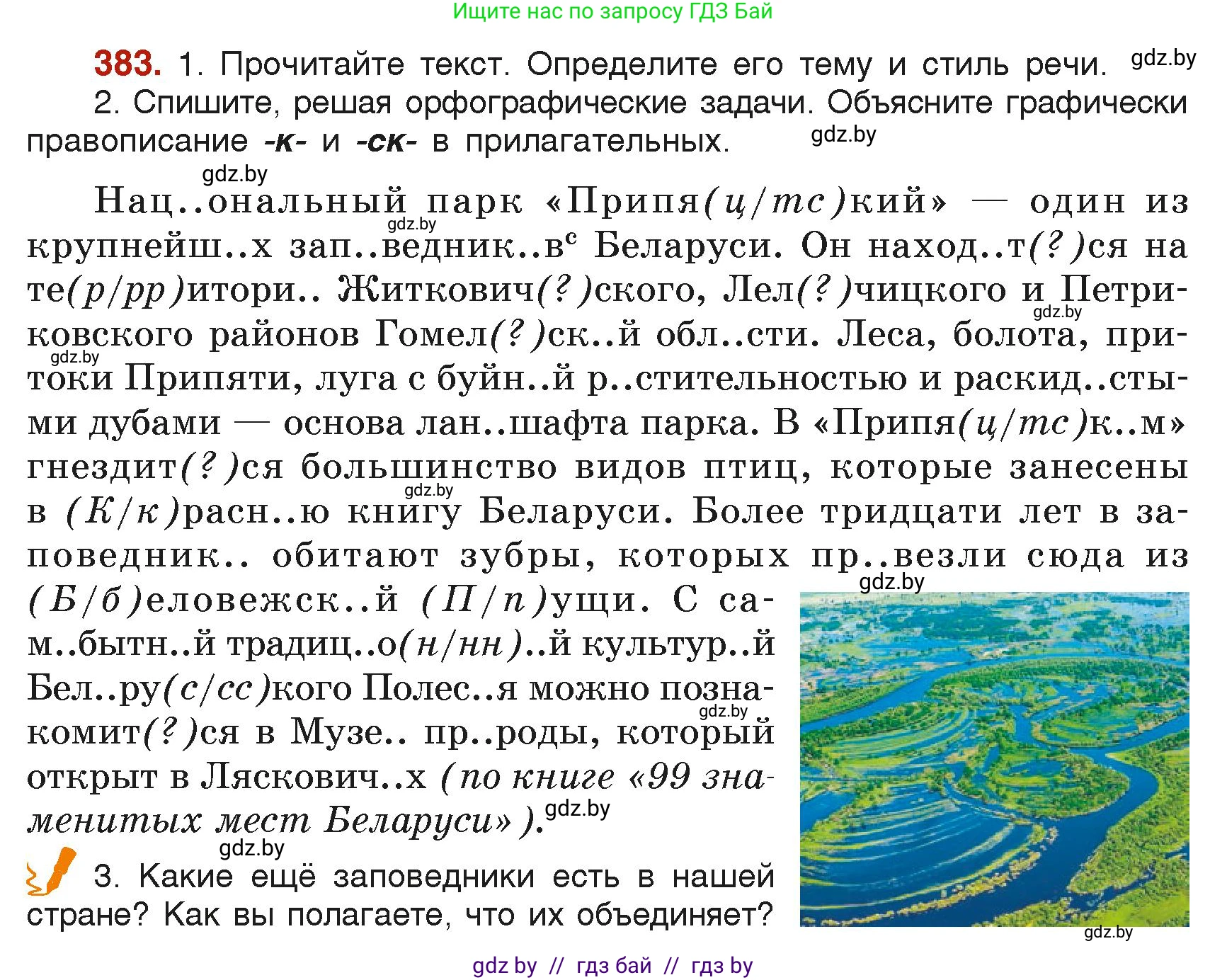 Русский язык, 6 класс Учебник, авторы: Мурина Лариса Александровна, Леонович Валентина Леонидовна, Жадейко Жанна Фёдоровна, Таяновская Ирина Владимировна, издательство Академия образования, Минск, 2026, страница 189, номер 383, Условие