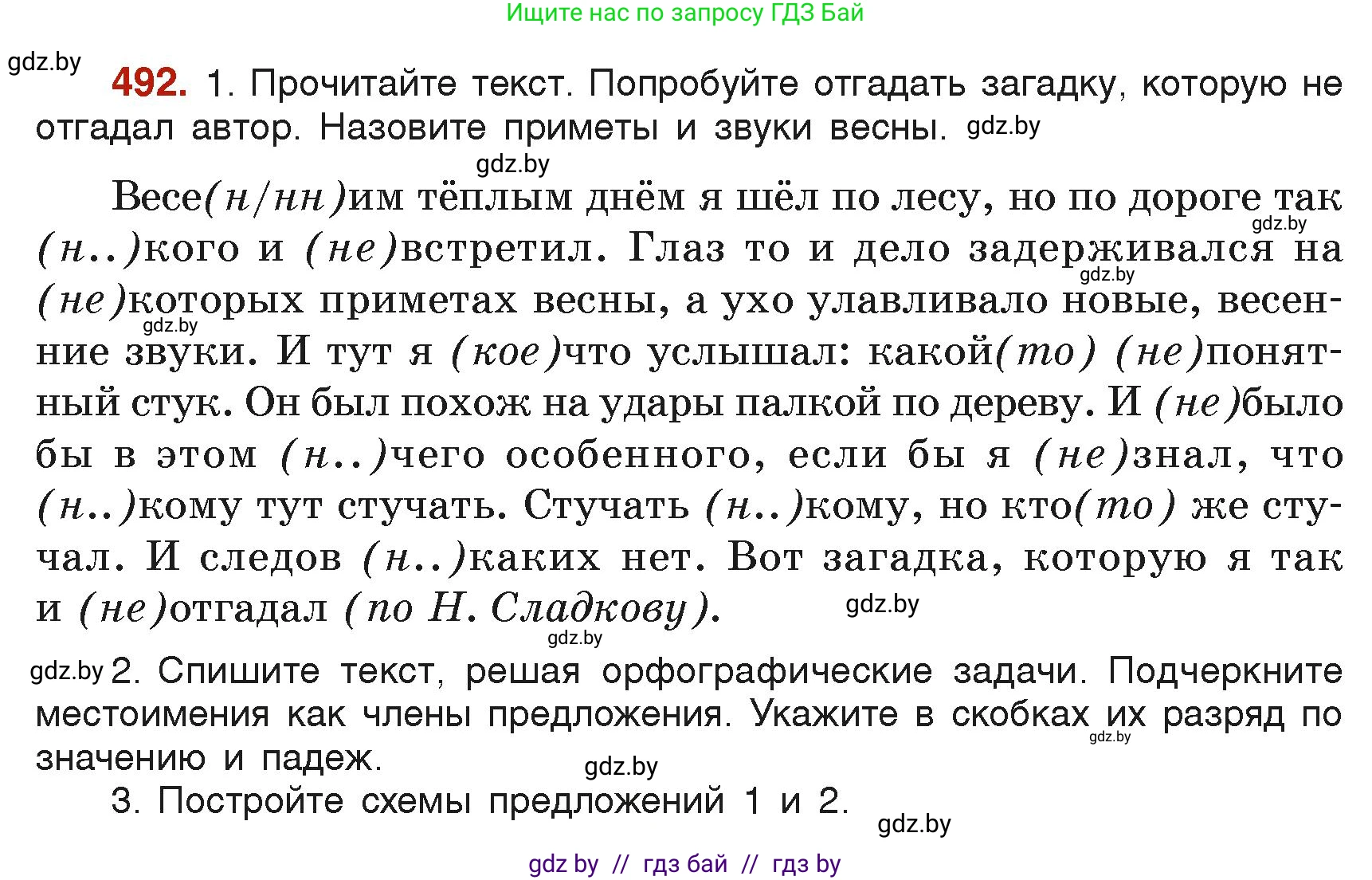 Русский язык, 6 класс Учебник, авторы: Мурина Лариса Александровна, Леонович Валентина Леонидовна, Жадейко Жанна Фёдоровна, Таяновская Ирина Владимировна, издательство Академия образования, Минск, 2026, страница 242, номер 492, Условие