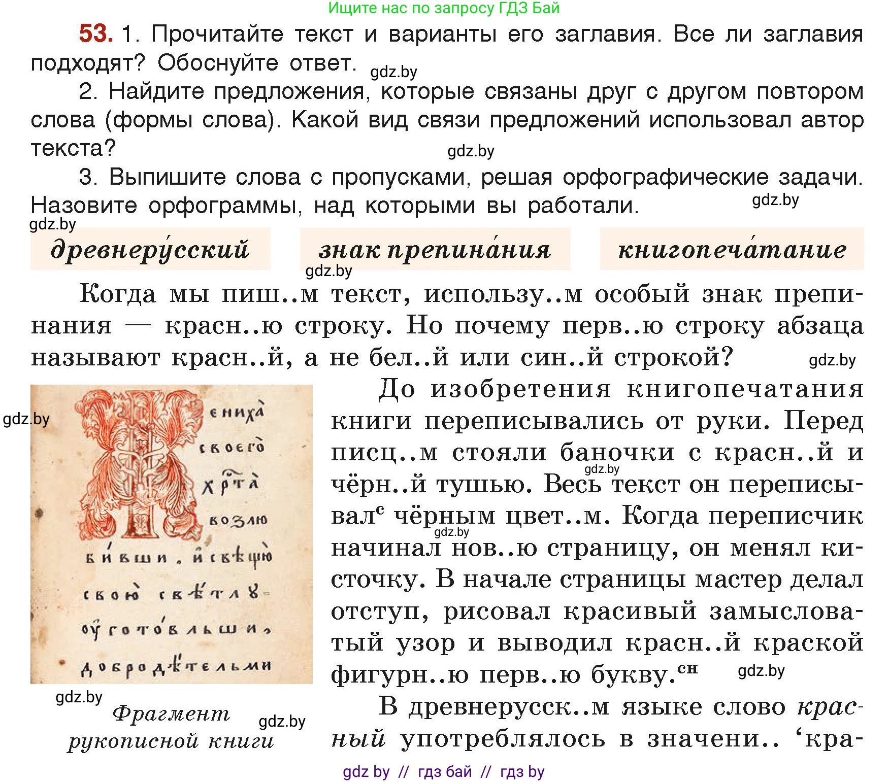 Русский язык, 6 класс Учебник, авторы: Мурина Лариса Александровна, Леонович Валентина Леонидовна, Жадейко Жанна Фёдоровна, Таяновская Ирина Владимировна, издательство Академия образования, Минск, 2026, страница 38, номер 53, Условие