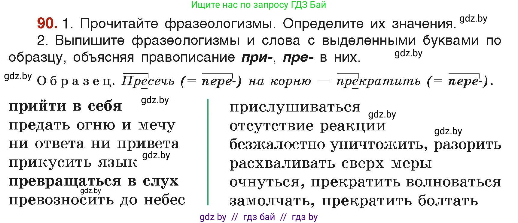 Русский язык, 6 класс Учебник, авторы: Мурина Лариса Александровна, Леонович Валентина Леонидовна, Жадейко Жанна Фёдоровна, Таяновская Ирина Владимировна, издательство Академия образования, Минск, 2026, страница 54, номер 90, Условие