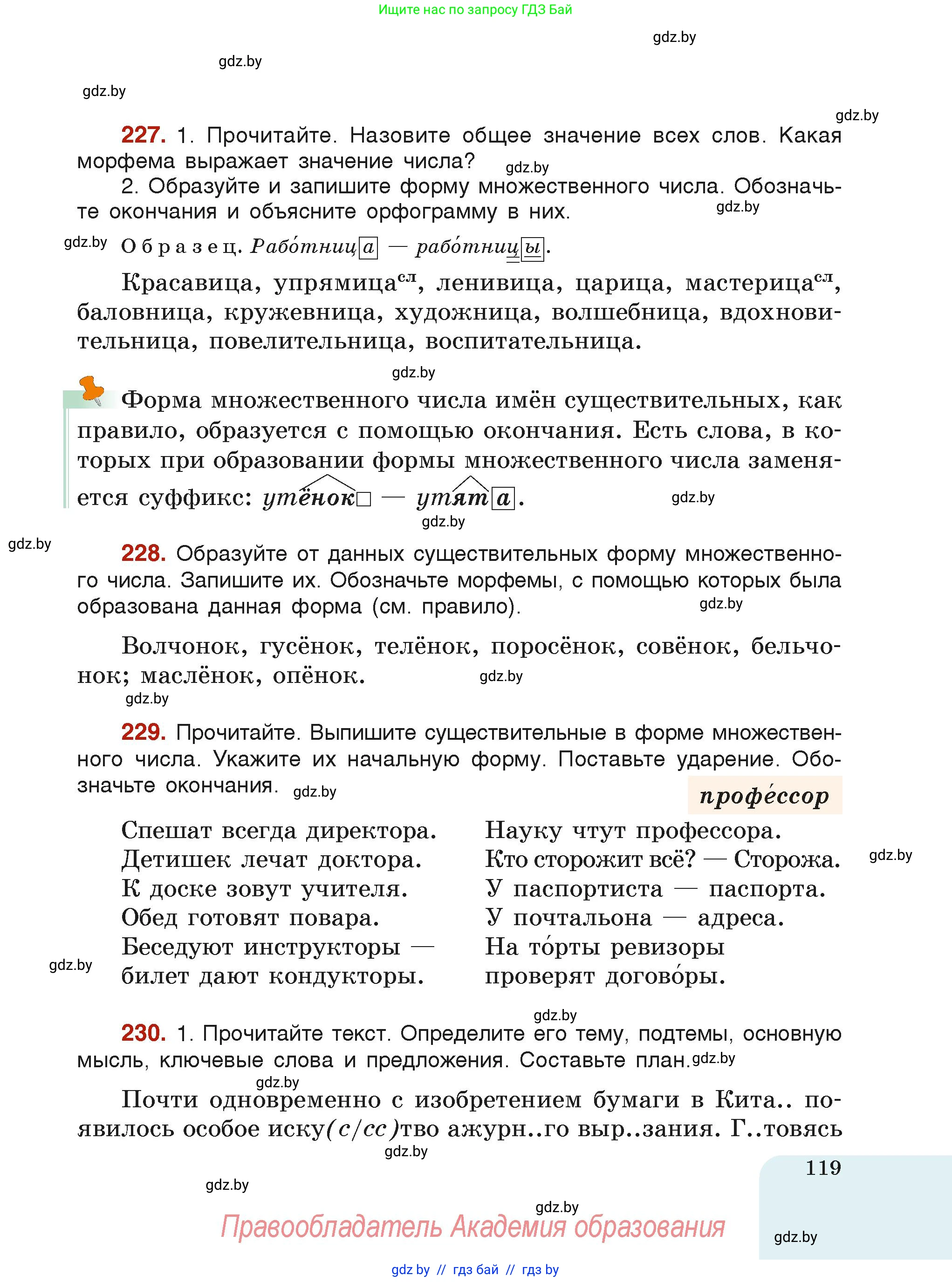 Русский язык, 6 класс Учебник, авторы: Мурина Лариса Александровна, Леонович Валентина Леонидовна, Жадейко Жанна Фёдоровна, Таяновская Ирина Владимировна, издательство Академия образования, Минск, 2026, страница 119
