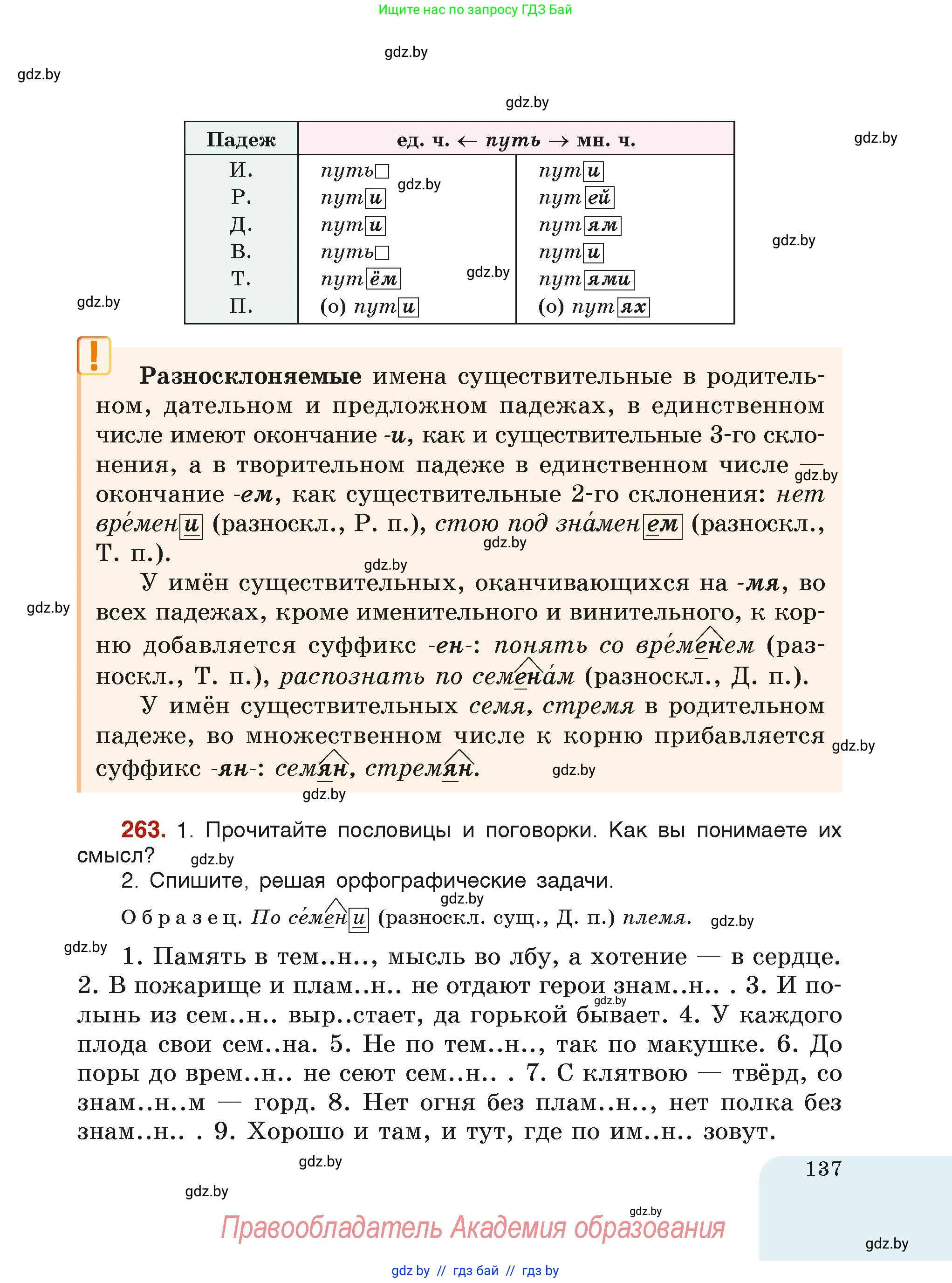 Русский язык, 6 класс Учебник, авторы: Мурина Лариса Александровна, Леонович Валентина Леонидовна, Жадейко Жанна Фёдоровна, Таяновская Ирина Владимировна, издательство Академия образования, Минск, 2026, страница 137