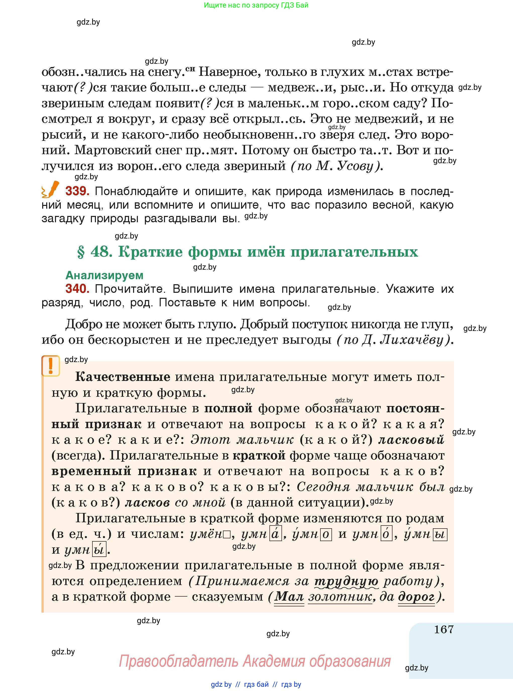 Русский язык, 6 класс Учебник, авторы: Мурина Лариса Александровна, Леонович Валентина Леонидовна, Жадейко Жанна Фёдоровна, Таяновская Ирина Владимировна, издательство Академия образования, Минск, 2026, страница 167