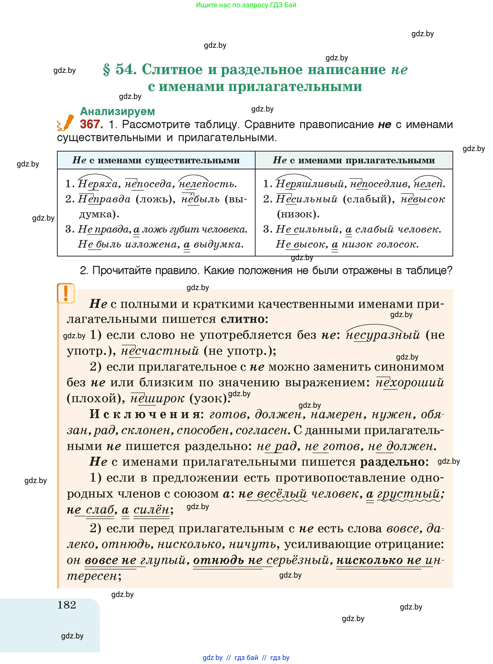 Русский язык, 6 класс Учебник, авторы: Мурина Лариса Александровна, Леонович Валентина Леонидовна, Жадейко Жанна Фёдоровна, Таяновская Ирина Владимировна, издательство Академия образования, Минск, 2026, страница 182