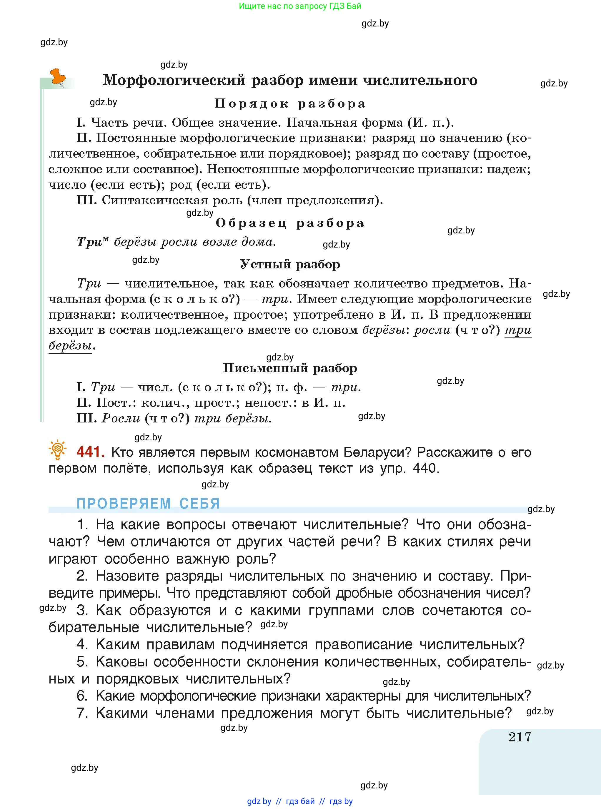 Русский язык, 6 класс Учебник, авторы: Мурина Лариса Александровна, Леонович Валентина Леонидовна, Жадейко Жанна Фёдоровна, Таяновская Ирина Владимировна, издательство Академия образования, Минск, 2026, страница 217