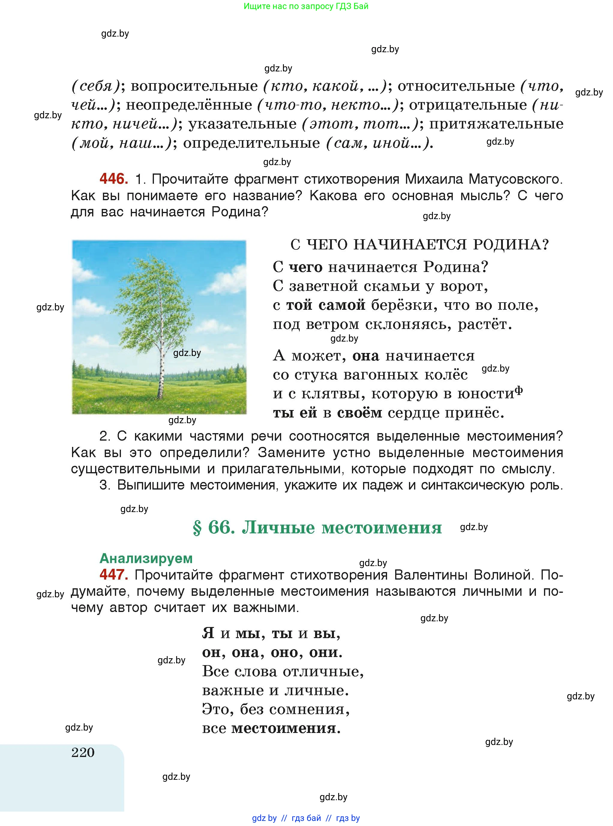 Русский язык, 6 класс Учебник, авторы: Мурина Лариса Александровна, Леонович Валентина Леонидовна, Жадейко Жанна Фёдоровна, Таяновская Ирина Владимировна, издательство Академия образования, Минск, 2026, страница 220