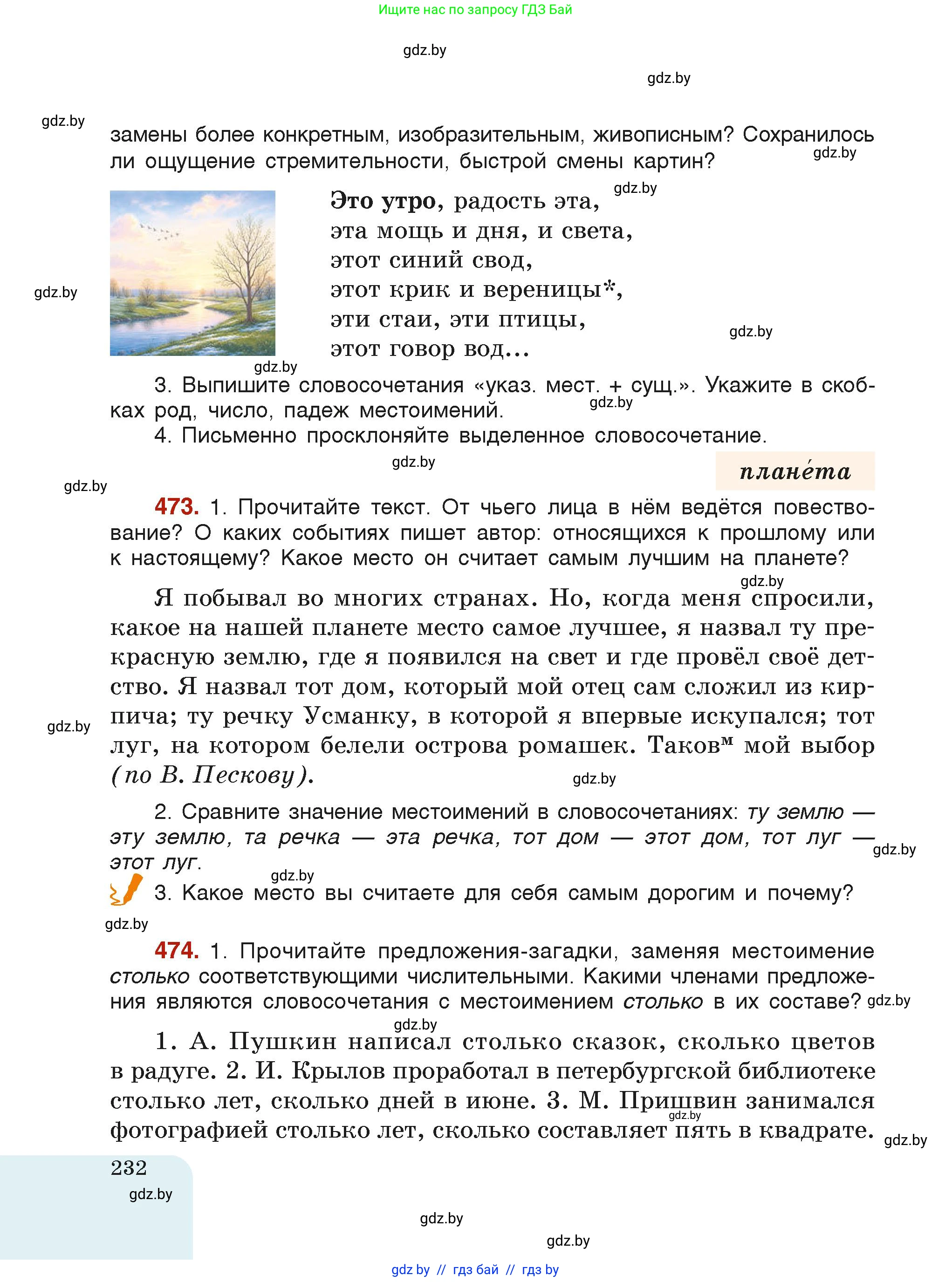 Русский язык, 6 класс Учебник, авторы: Мурина Лариса Александровна, Леонович Валентина Леонидовна, Жадейко Жанна Фёдоровна, Таяновская Ирина Владимировна, издательство Академия образования, Минск, 2026, страница 232