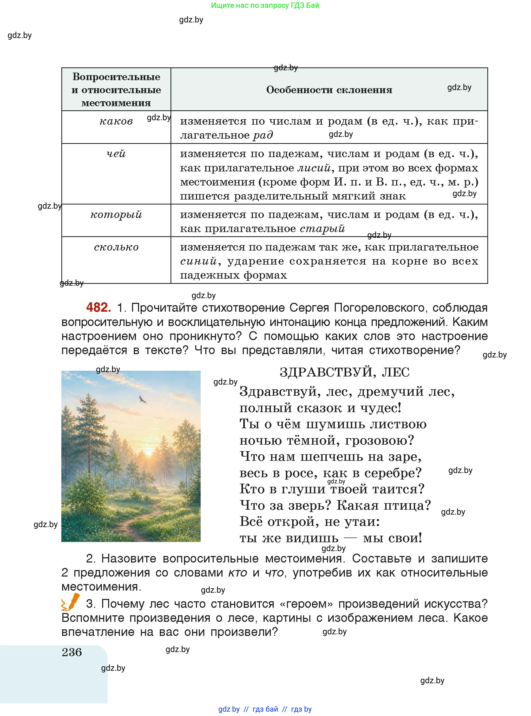 Русский язык, 6 класс Учебник, авторы: Мурина Лариса Александровна, Леонович Валентина Леонидовна, Жадейко Жанна Фёдоровна, Таяновская Ирина Владимировна, издательство Академия образования, Минск, 2026, страница 236