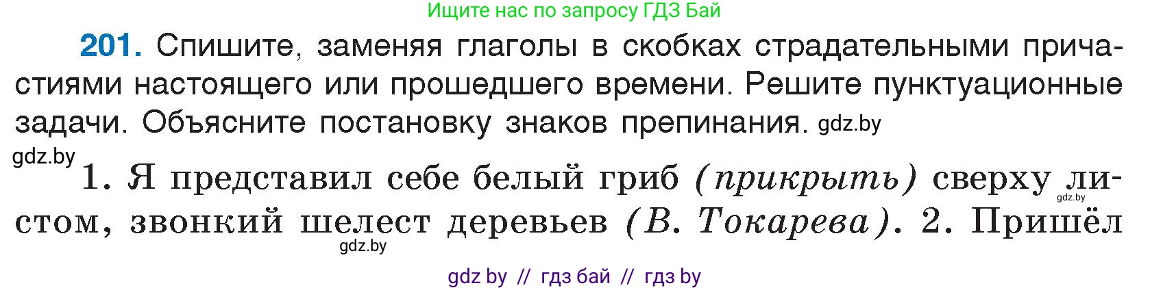 Русский язык, 7 класс Учебник, авторы: Волынец Татьяна Николаевна, Литвинко Франя Михайловна, Долбик Елена Евгеньевна, Таяновская И В, Винник И Р, издательство Национальный институт образования, Минск, 2020, бирюзового цвета, страница 99, номер 201, Условие