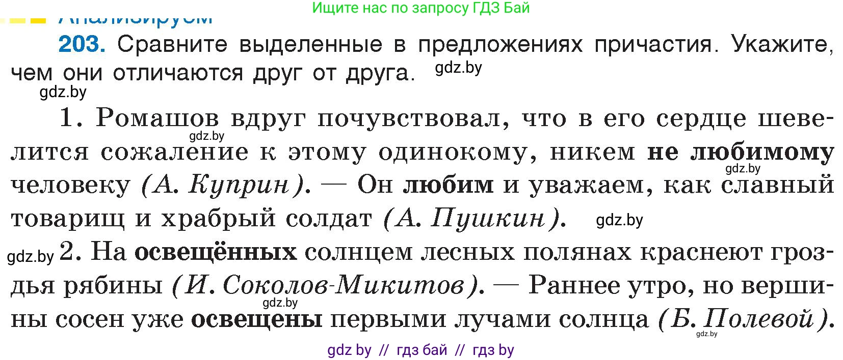 Русский язык, 7 класс Учебник, авторы: Волынец Татьяна Николаевна, Литвинко Франя Михайловна, Долбик Елена Евгеньевна, Таяновская И В, Винник И Р, издательство Национальный институт образования, Минск, 2020, бирюзового цвета, страница 100, номер 203, Условие