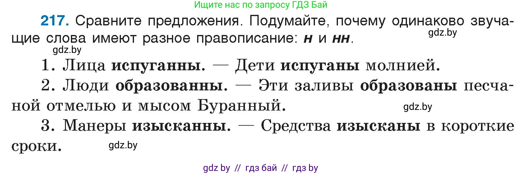 Русский язык, 7 класс Учебник, авторы: Волынец Татьяна Николаевна, Литвинко Франя Михайловна, Долбик Елена Евгеньевна, Таяновская И В, Винник И Р, издательство Национальный институт образования, Минск, 2020, бирюзового цвета, страница 106, номер 217, Условие