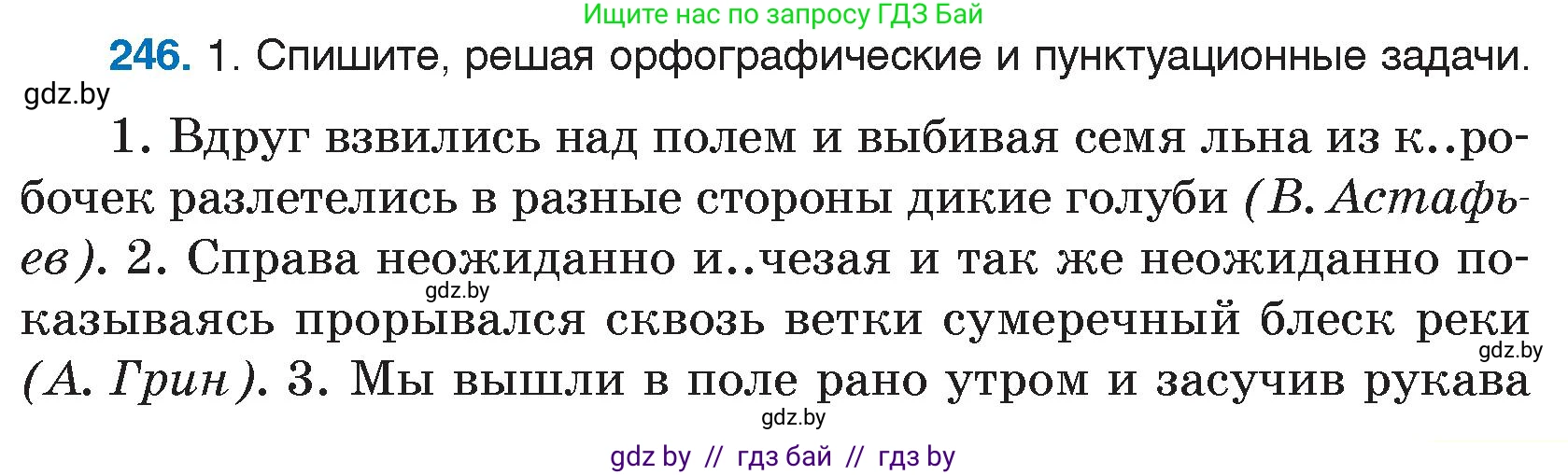 Русский язык, 7 класс Учебник, авторы: Волынец Татьяна Николаевна, Литвинко Франя Михайловна, Долбик Елена Евгеньевна, Таяновская И В, Винник И Р, издательство Национальный институт образования, Минск, 2020, бирюзового цвета, страница 121, номер 246, Условие