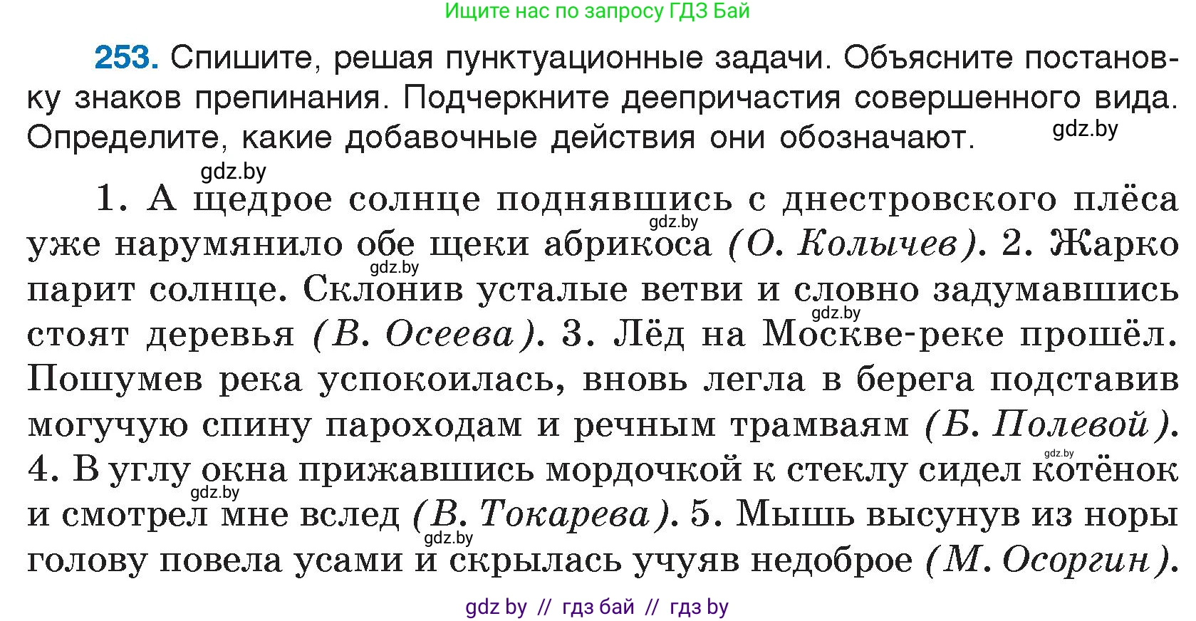Русский язык, 7 класс Учебник, авторы: Волынец Татьяна Николаевна, Литвинко Франя Михайловна, Долбик Елена Евгеньевна, Таяновская И В, Винник И Р, издательство Национальный институт образования, Минск, 2020, бирюзового цвета, страница 125, номер 253, Условие