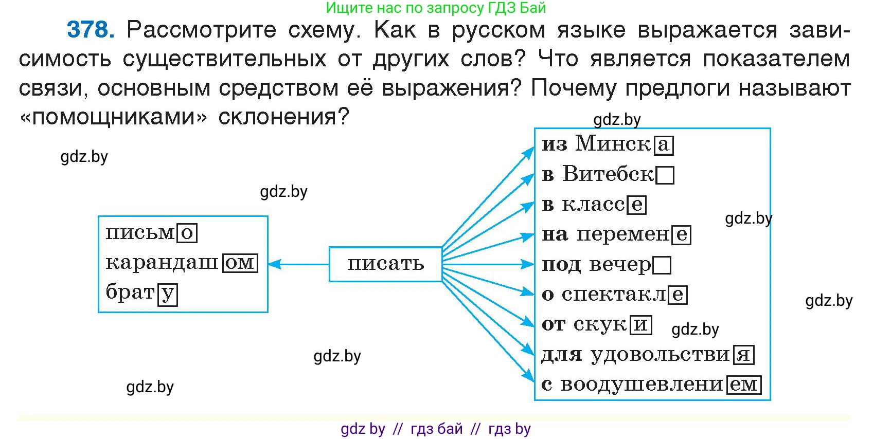 Русский язык, 7 класс Учебник, авторы: Волынец Татьяна Николаевна, Литвинко Франя Михайловна, Долбик Елена Евгеньевна, Таяновская И В, Винник И Р, издательство Национальный институт образования, Минск, 2020, бирюзового цвета, страница 180, номер 378, Условие