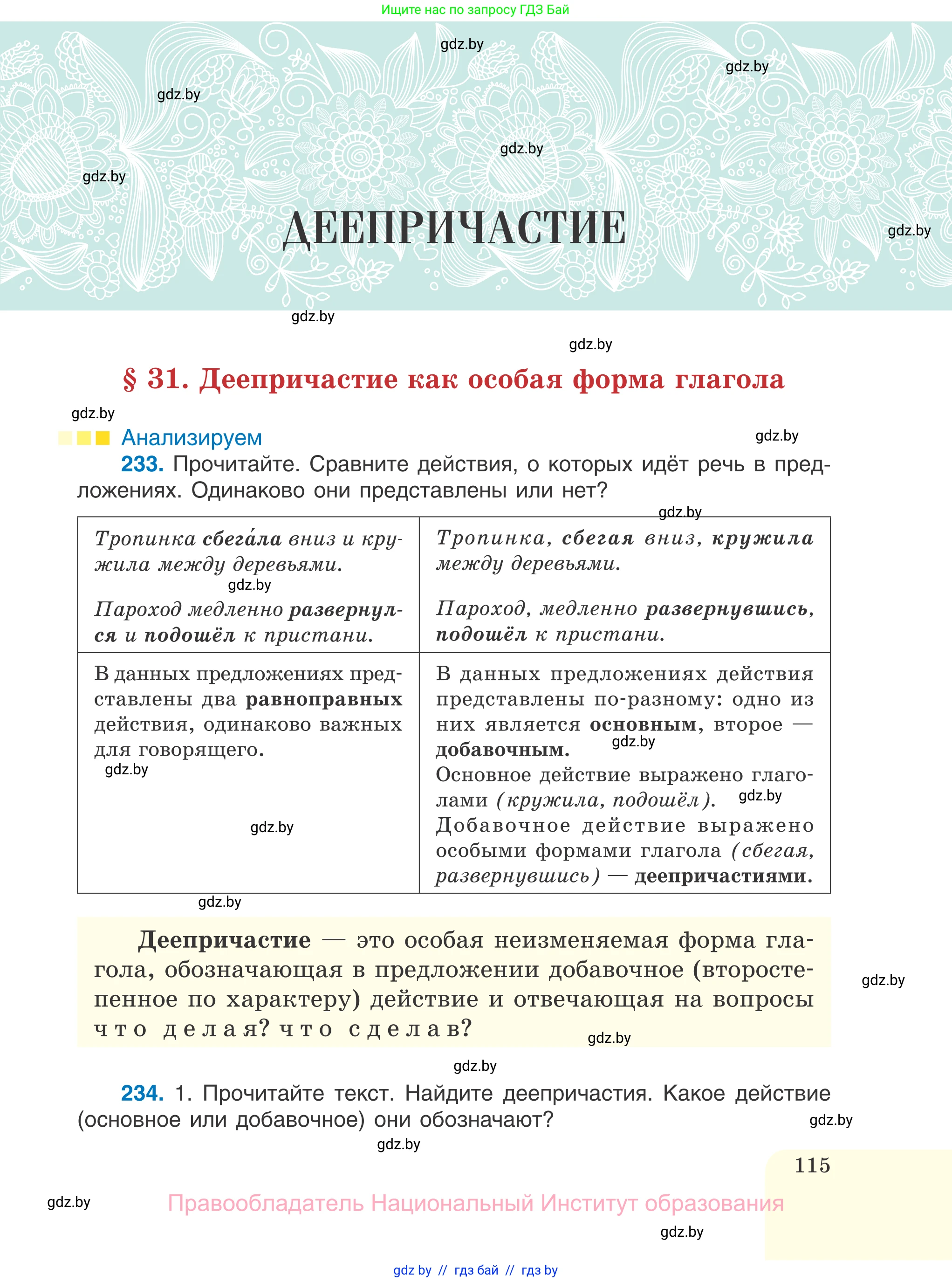 Русский язык, 7 класс Учебник, авторы: Волынец Татьяна Николаевна, Литвинко Франя Михайловна, Долбик Елена Евгеньевна, Таяновская И В, Винник И Р, издательство Национальный институт образования, Минск, 2020, бирюзового цвета, страница 115
