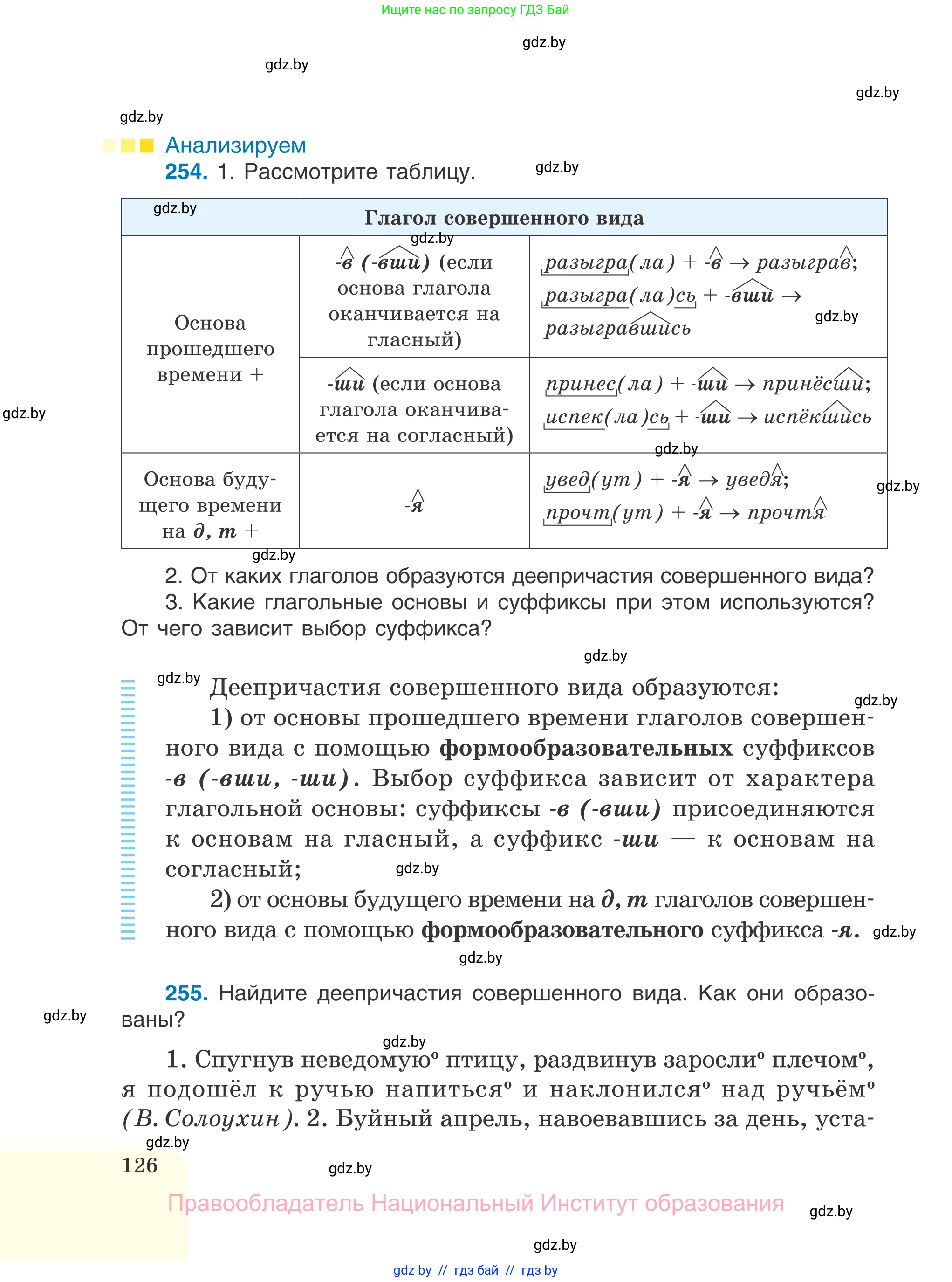 Русский язык, 7 класс Учебник, авторы: Волынец Татьяна Николаевна, Литвинко Франя Михайловна, Долбик Елена Евгеньевна, Таяновская И В, Винник И Р, издательство Национальный институт образования, Минск, 2020, бирюзового цвета, страница 126