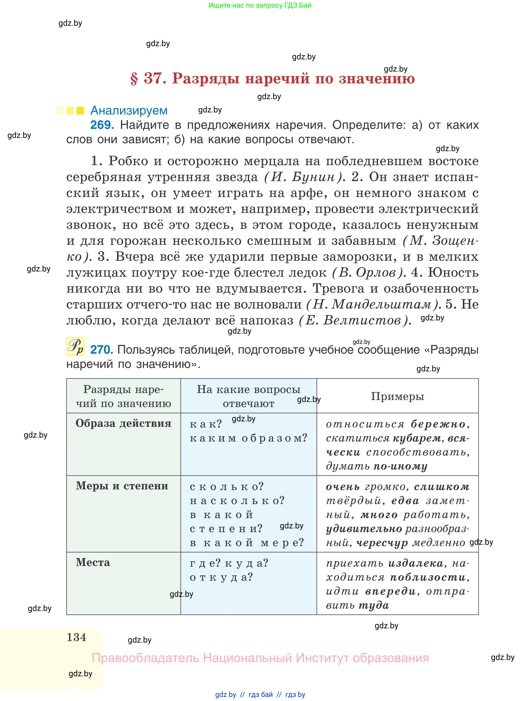 Русский язык, 7 класс Учебник, авторы: Волынец Татьяна Николаевна, Литвинко Франя Михайловна, Долбик Елена Евгеньевна, Таяновская И В, Винник И Р, издательство Национальный институт образования, Минск, 2020, бирюзового цвета, страница 134