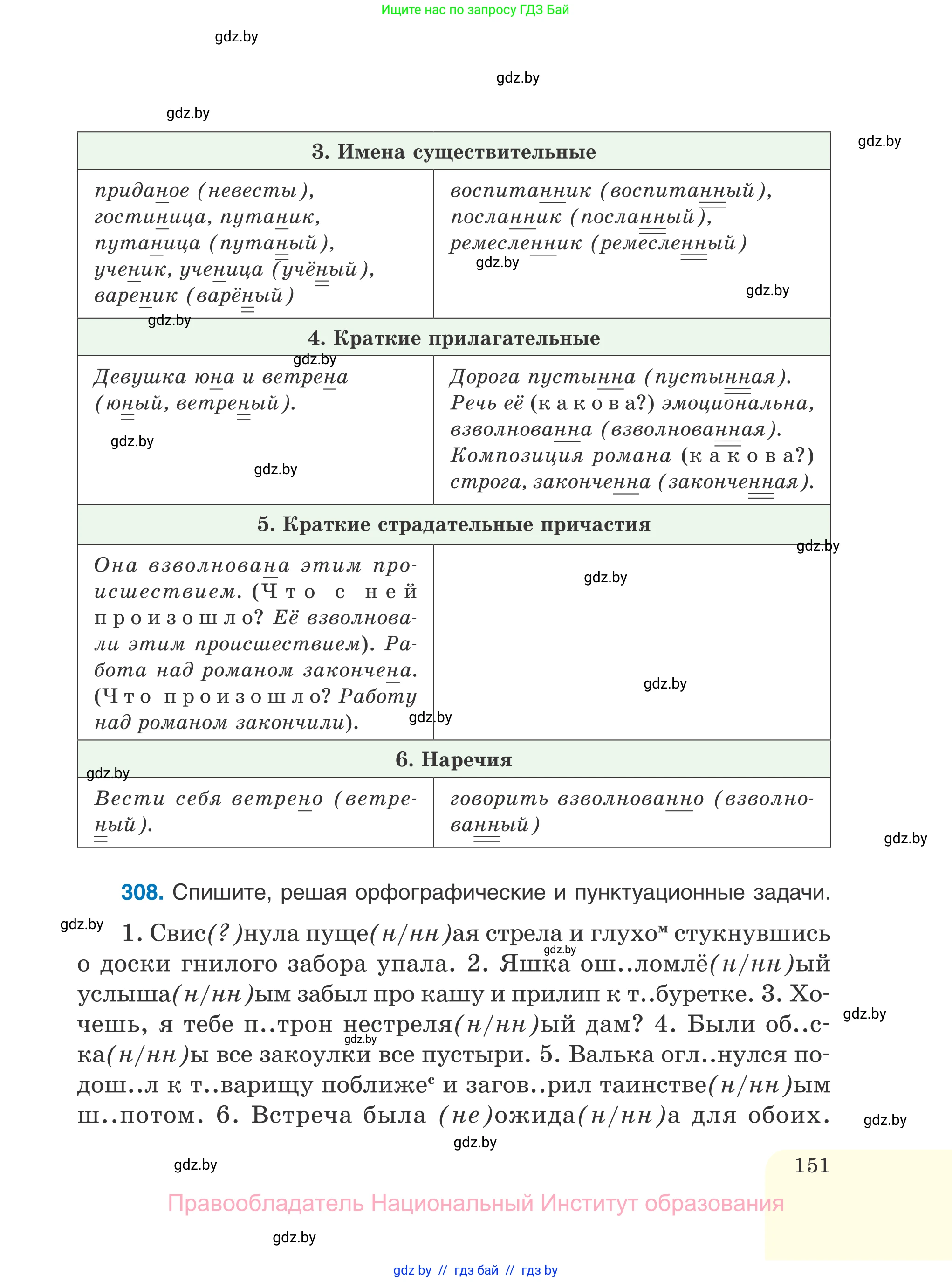 Русский язык, 7 класс Учебник, авторы: Волынец Татьяна Николаевна, Литвинко Франя Михайловна, Долбик Елена Евгеньевна, Таяновская И В, Винник И Р, издательство Национальный институт образования, Минск, 2020, бирюзового цвета, страница 151