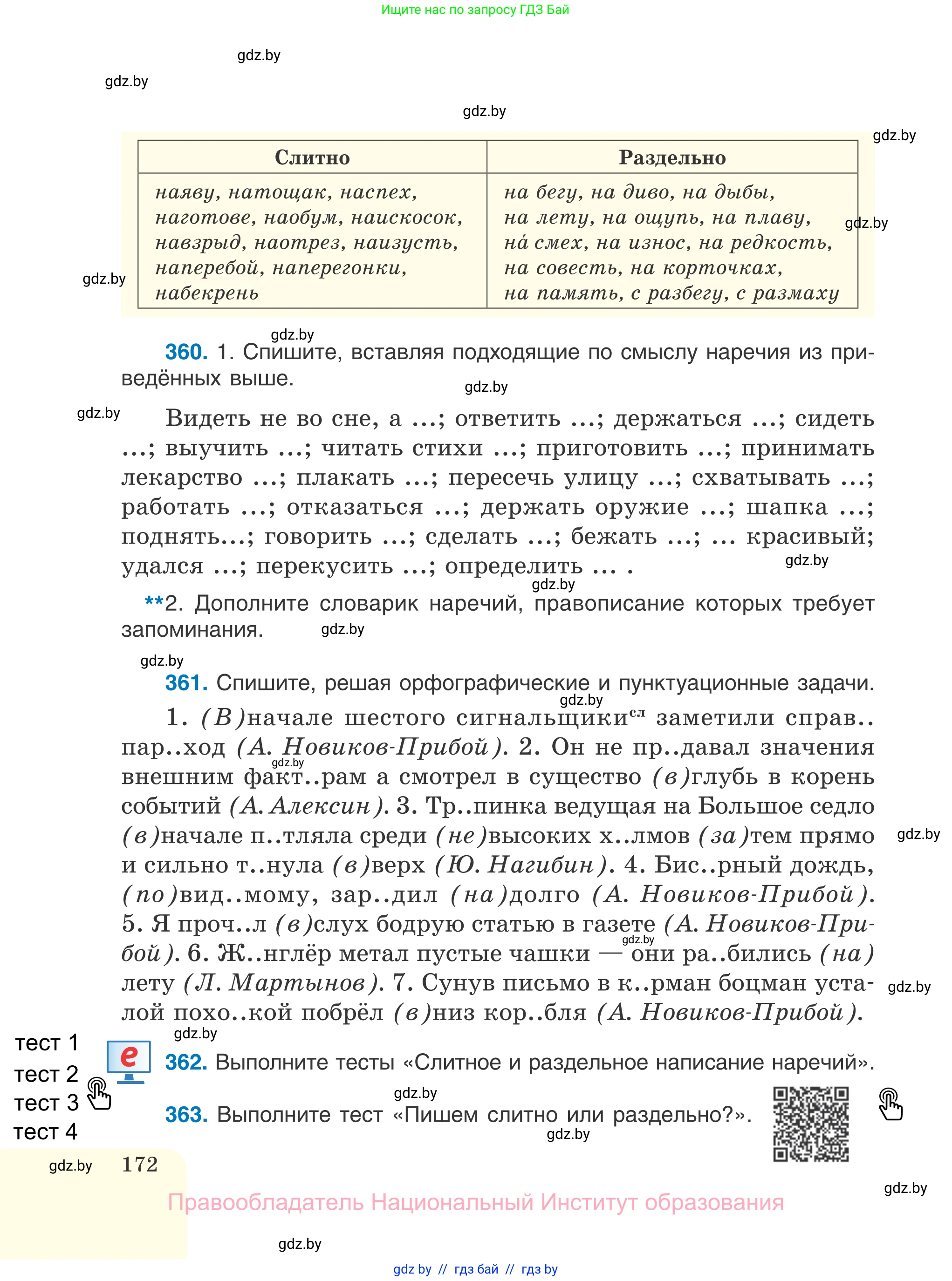 Русский язык, 7 класс Учебник, авторы: Волынец Татьяна Николаевна, Литвинко Франя Михайловна, Долбик Елена Евгеньевна, Таяновская И В, Винник И Р, издательство Национальный институт образования, Минск, 2020, бирюзового цвета, страница 172