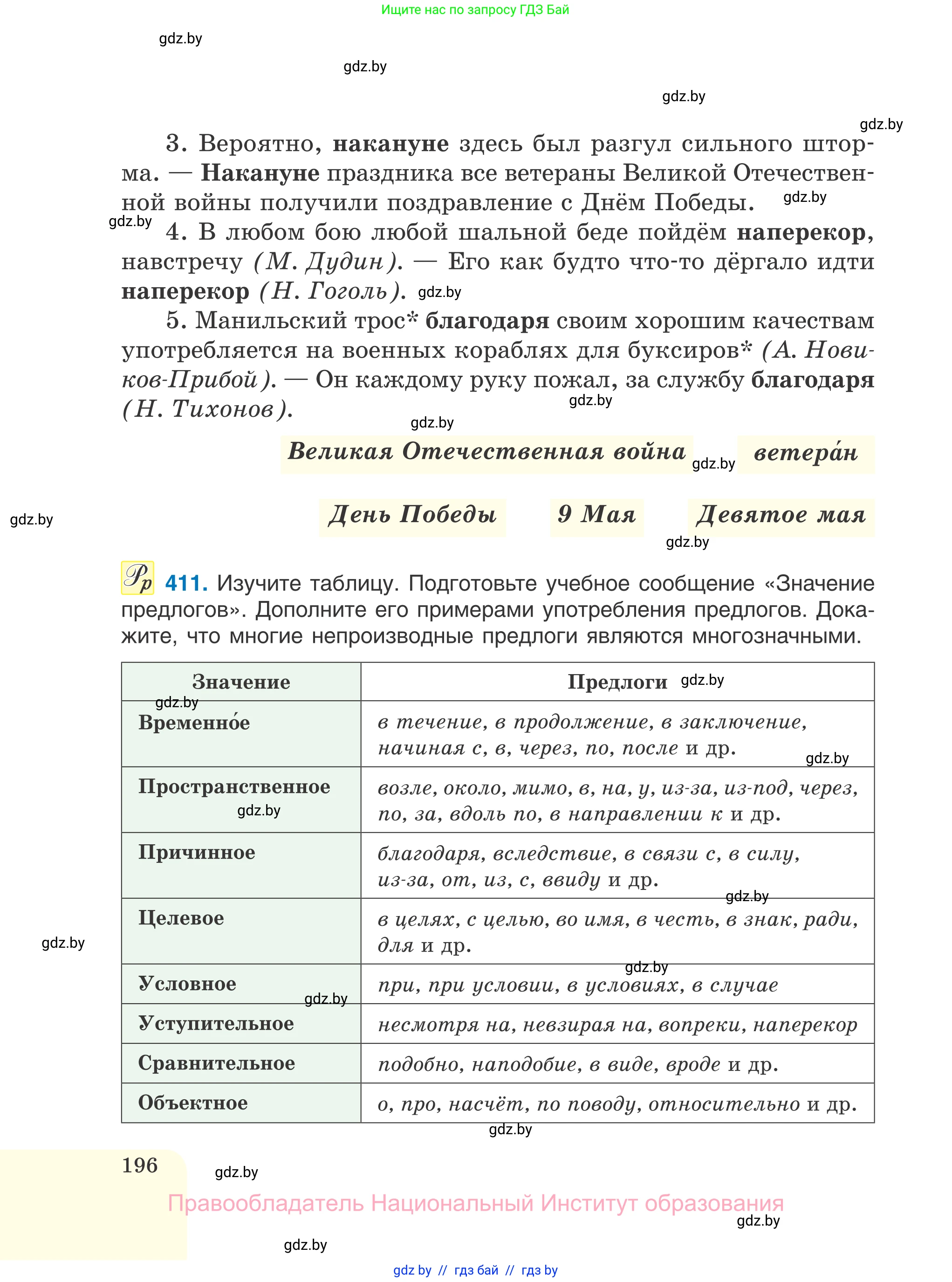 Русский язык, 7 класс Учебник, авторы: Волынец Татьяна Николаевна, Литвинко Франя Михайловна, Долбик Елена Евгеньевна, Таяновская И В, Винник И Р, издательство Национальный институт образования, Минск, 2020, бирюзового цвета, страница 196