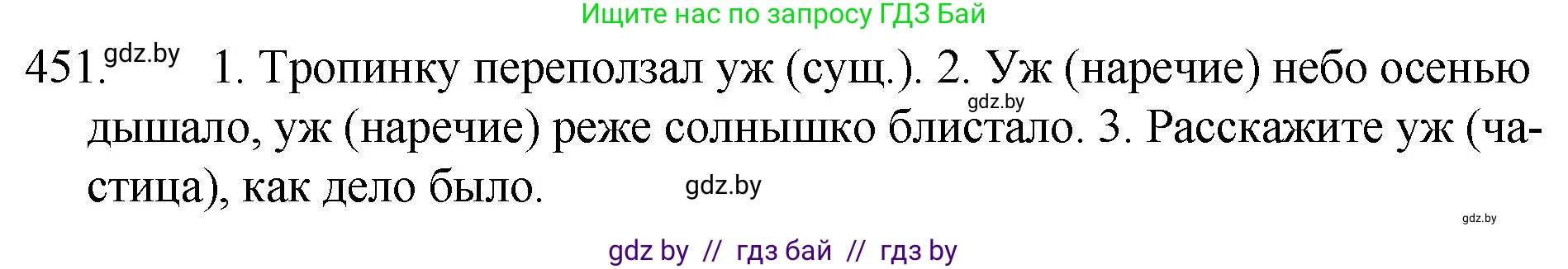 Русский язык, 7 класс Учебник, авторы: Волынец Татьяна Николаевна, Литвинко Франя Михайловна, Долбик Елена Евгеньевна, Таяновская И В, Винник И Р, издательство Национальный институт образования, Минск, 2020, бирюзового цвета, страница 218, номер 451, Решение