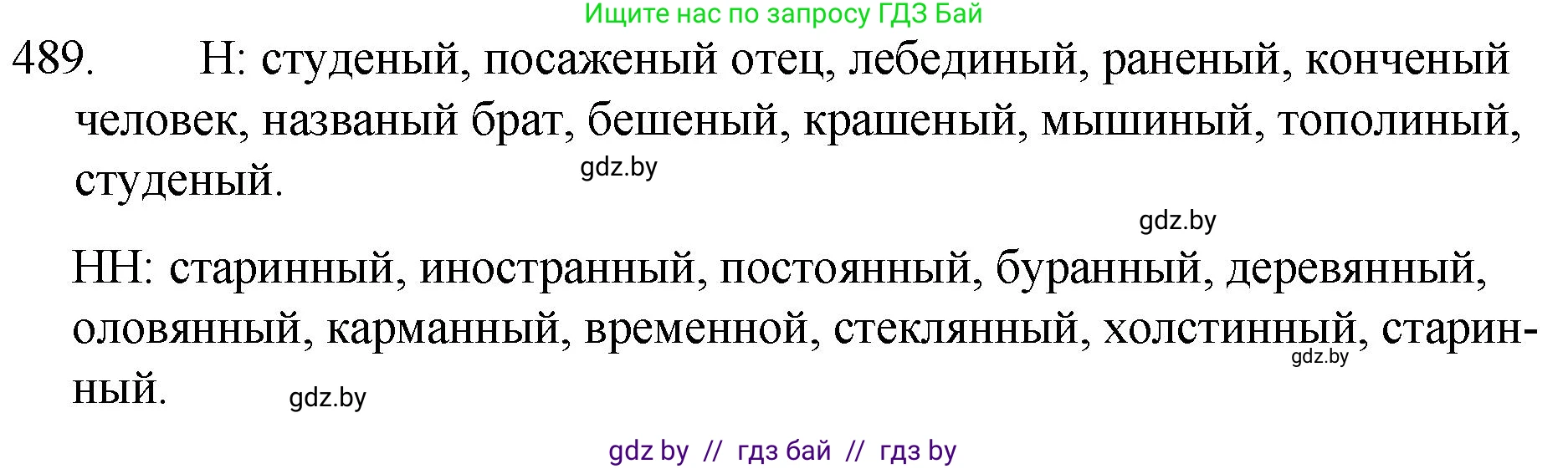 Русский язык, 7 класс Учебник, авторы: Волынец Татьяна Николаевна, Литвинко Франя Михайловна, Долбик Елена Евгеньевна, Таяновская И В, Винник И Р, издательство Национальный институт образования, Минск, 2020, бирюзового цвета, страница 234, номер 489, Решение