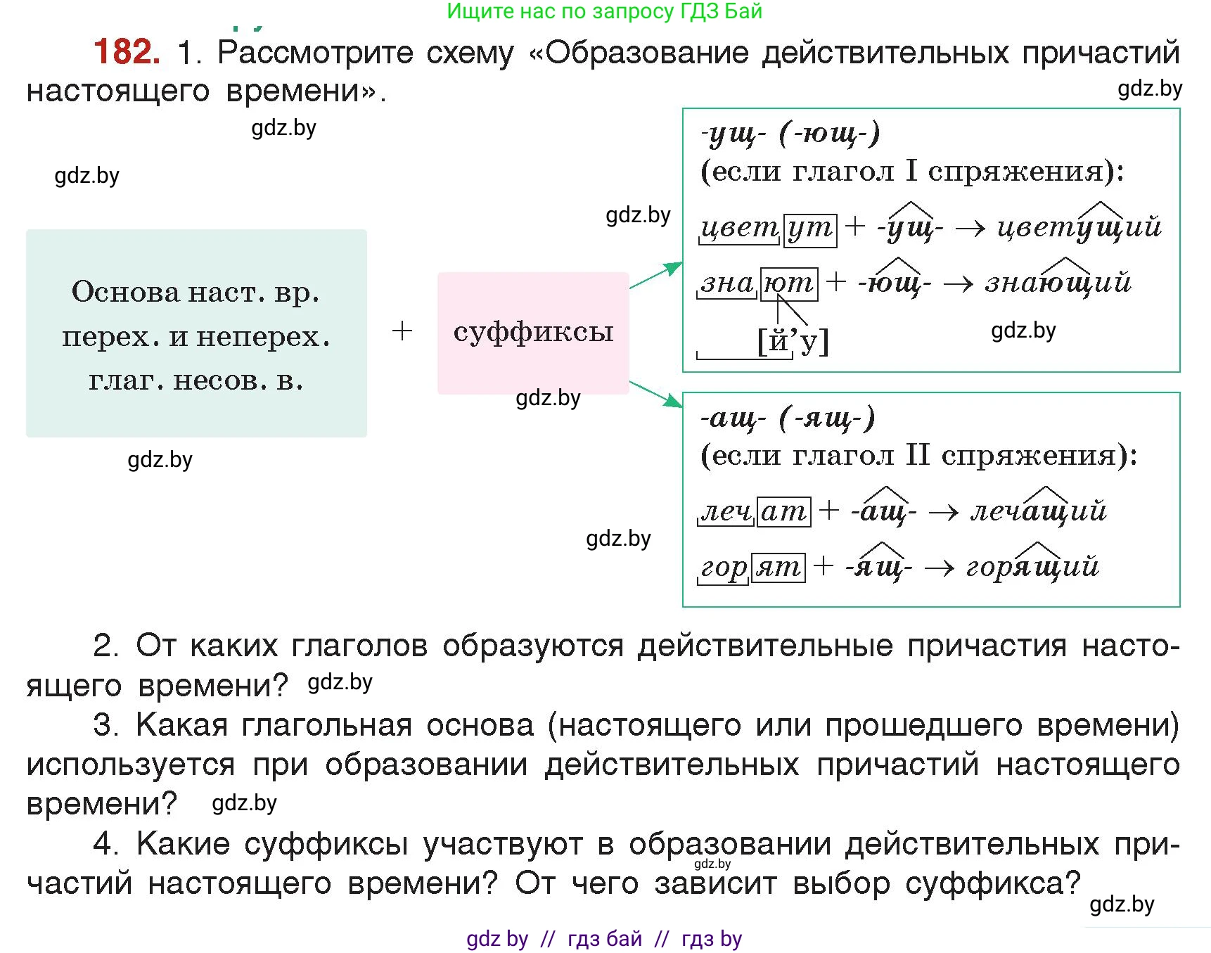 Русский язык, 7 класс Учебник, авторы: Волынец Татьяна Николаевна, Литвинко Франя Михайловна, Долбик Елена Евгеньевна, Таяновская Ирина Владимировна, Винник И Р, издательство Академия образования, Минск, 2026, голубого цвета, страница 103, номер 182, Условие