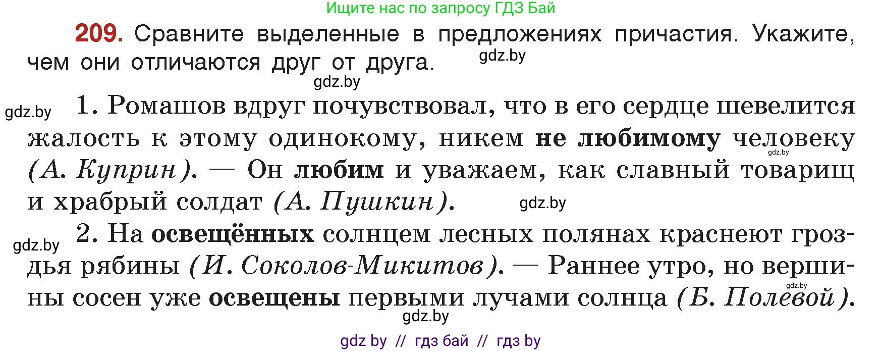 Русский язык, 7 класс Учебник, авторы: Волынец Татьяна Николаевна, Литвинко Франя Михайловна, Долбик Елена Евгеньевна, Таяновская Ирина Владимировна, Винник И Р, издательство Академия образования, Минск, 2026, голубого цвета, страница 115, номер 209, Условие