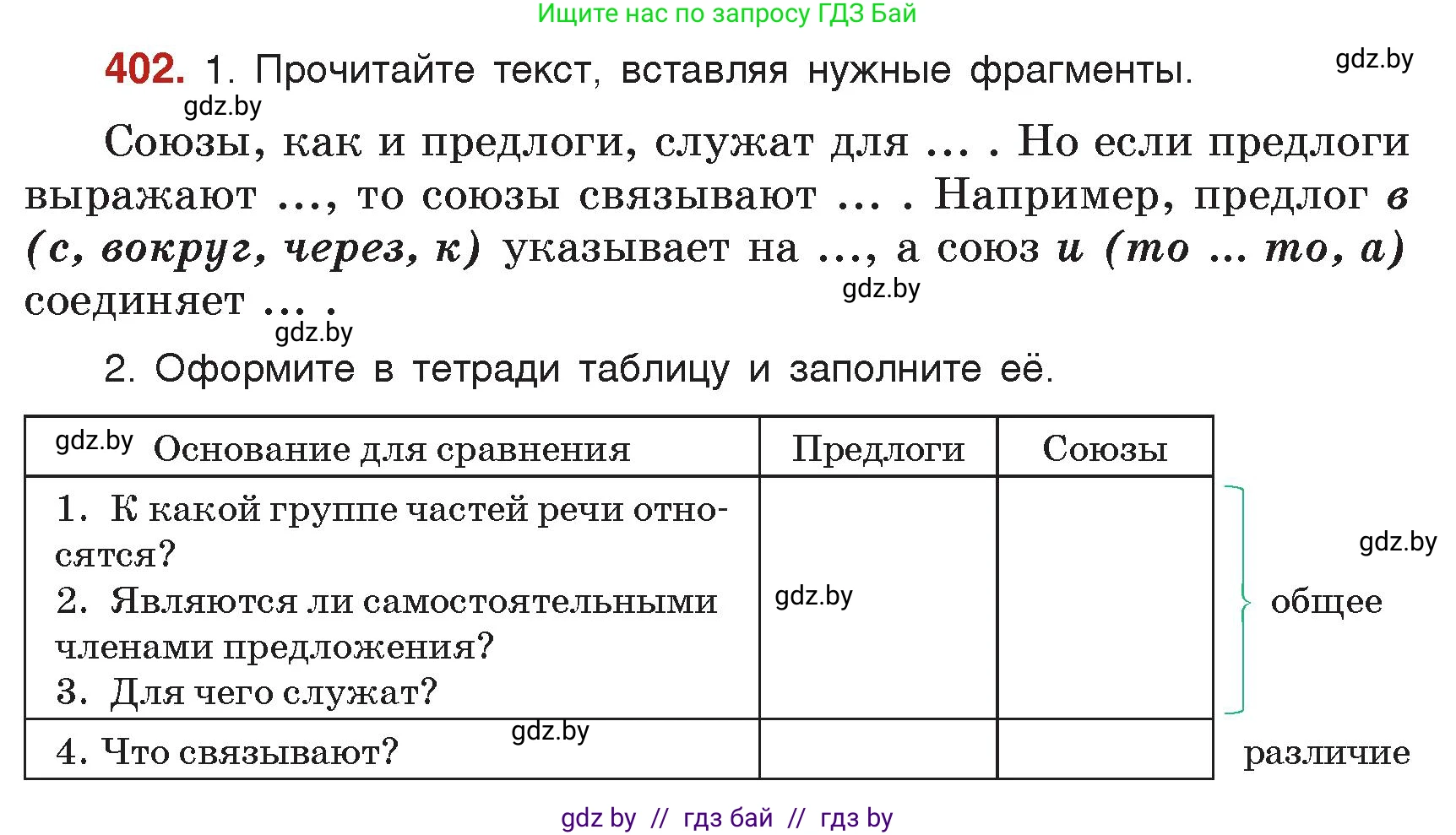 Русский язык, 7 класс Учебник, авторы: Волынец Татьяна Николаевна, Литвинко Франя Михайловна, Долбик Елена Евгеньевна, Таяновская Ирина Владимировна, Винник И Р, издательство Академия образования, Минск, 2026, голубого цвета, страница 212, номер 402, Условие