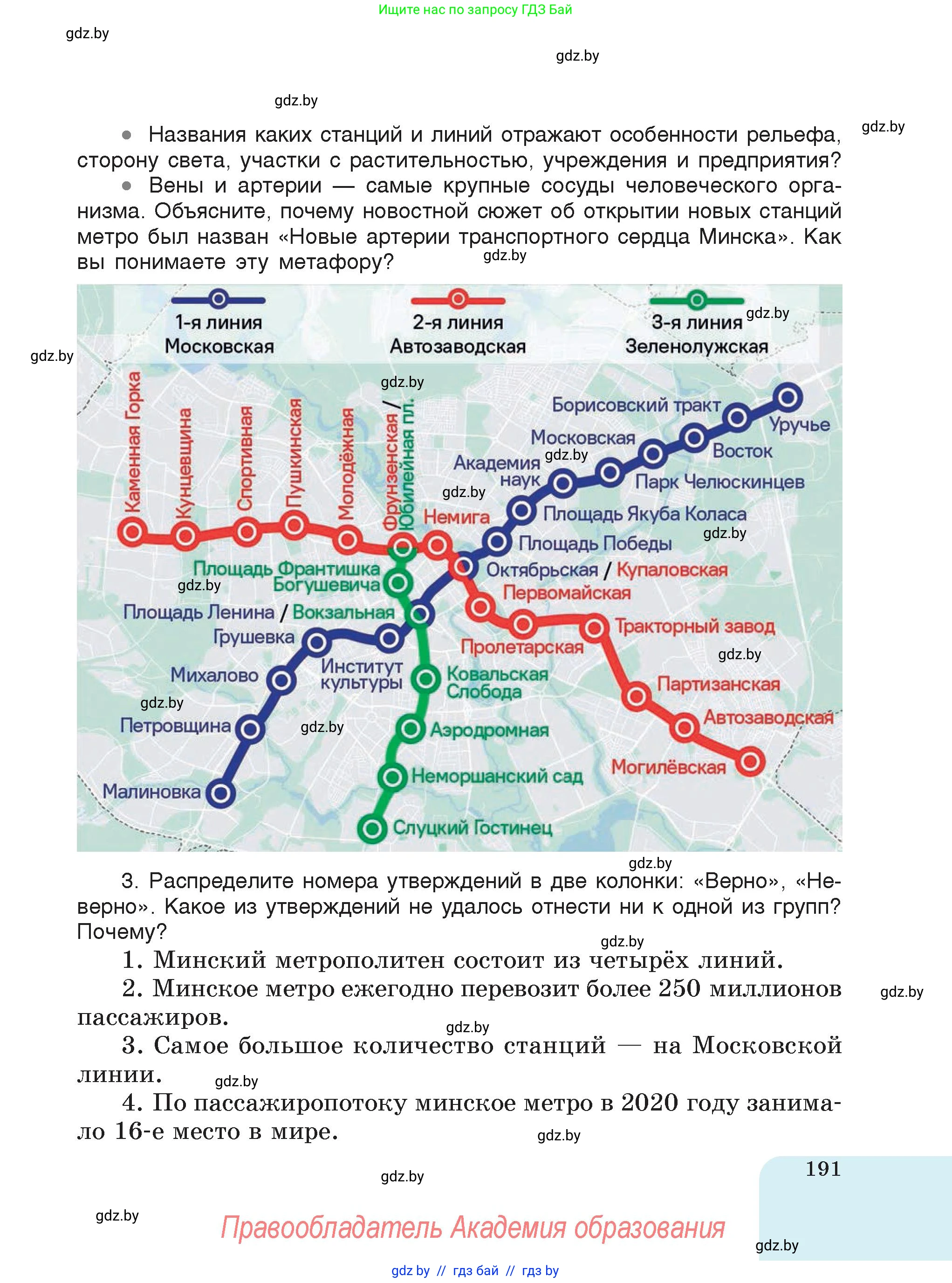 Русский язык, 7 класс Учебник, авторы: Волынец Татьяна Николаевна, Литвинко Франя Михайловна, Долбик Елена Евгеньевна, Таяновская Ирина Владимировна, Винник И Р, издательство Академия образования, Минск, 2026, голубого цвета, страница 191
